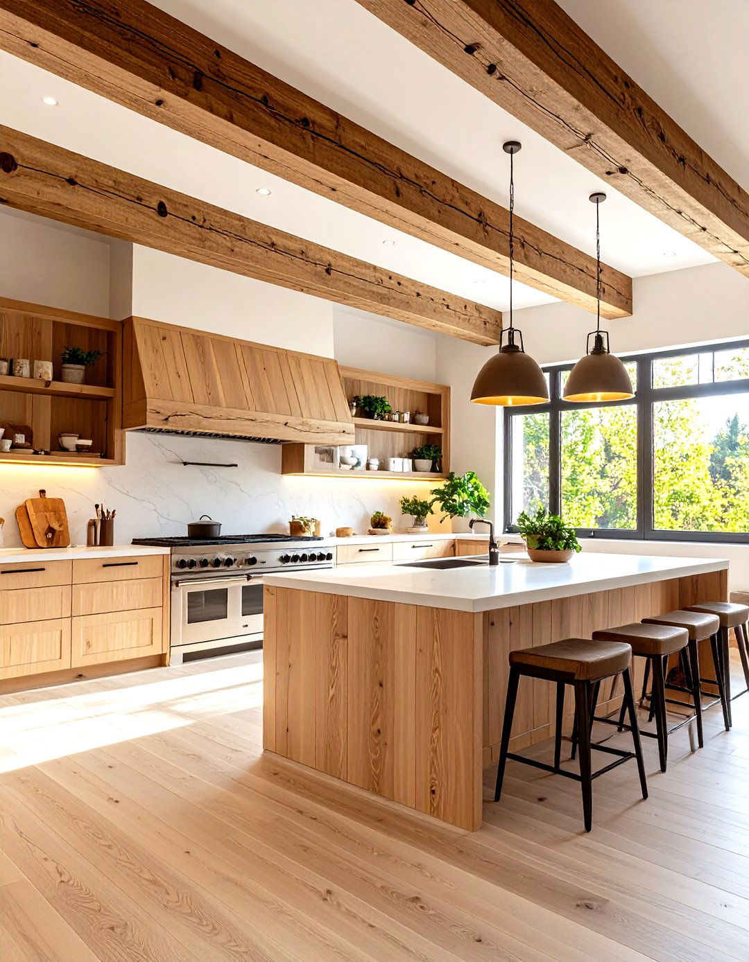 Italian Kitchen Design with Exposed Wooden Beam Ceilings - 20 Italian Kitchen Design Ideas