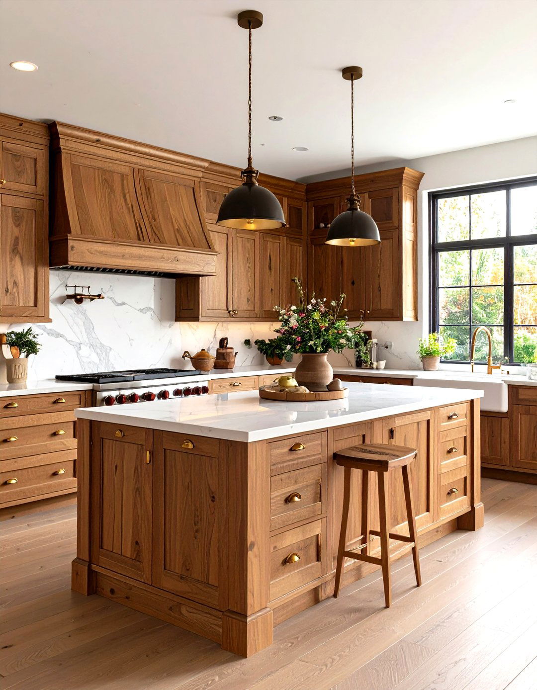 Italian Kitchen Design with Warm Wood Finish Combinations - 20 Italian Kitchen Design Ideas
