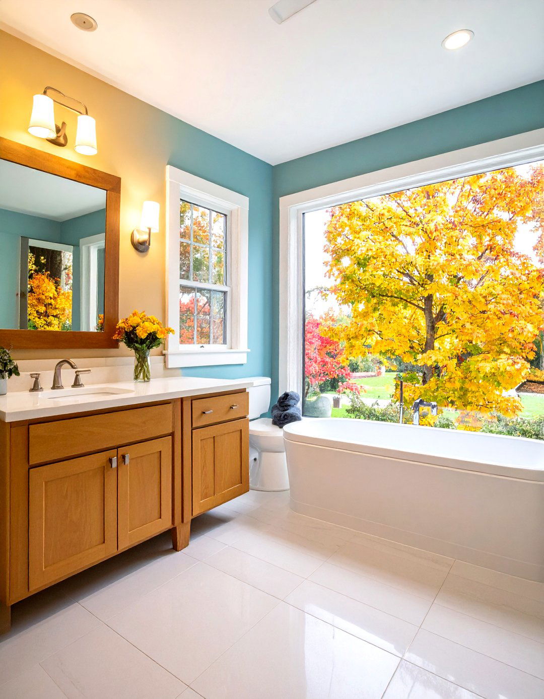 Jack and Jill Bathroom with Central Water Closet Design - 20 Jack and Jill Bathroom Ideas