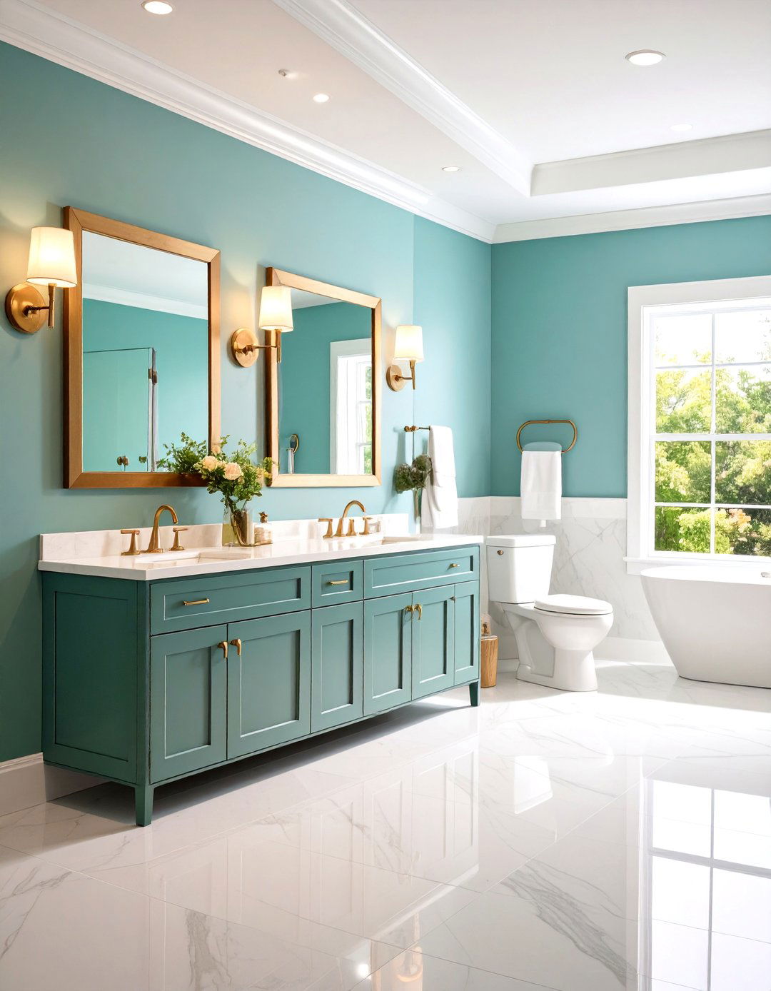Jack and Jill Bathroom with Linear Gallery Layout - 20 Jack and Jill Bathroom Ideas