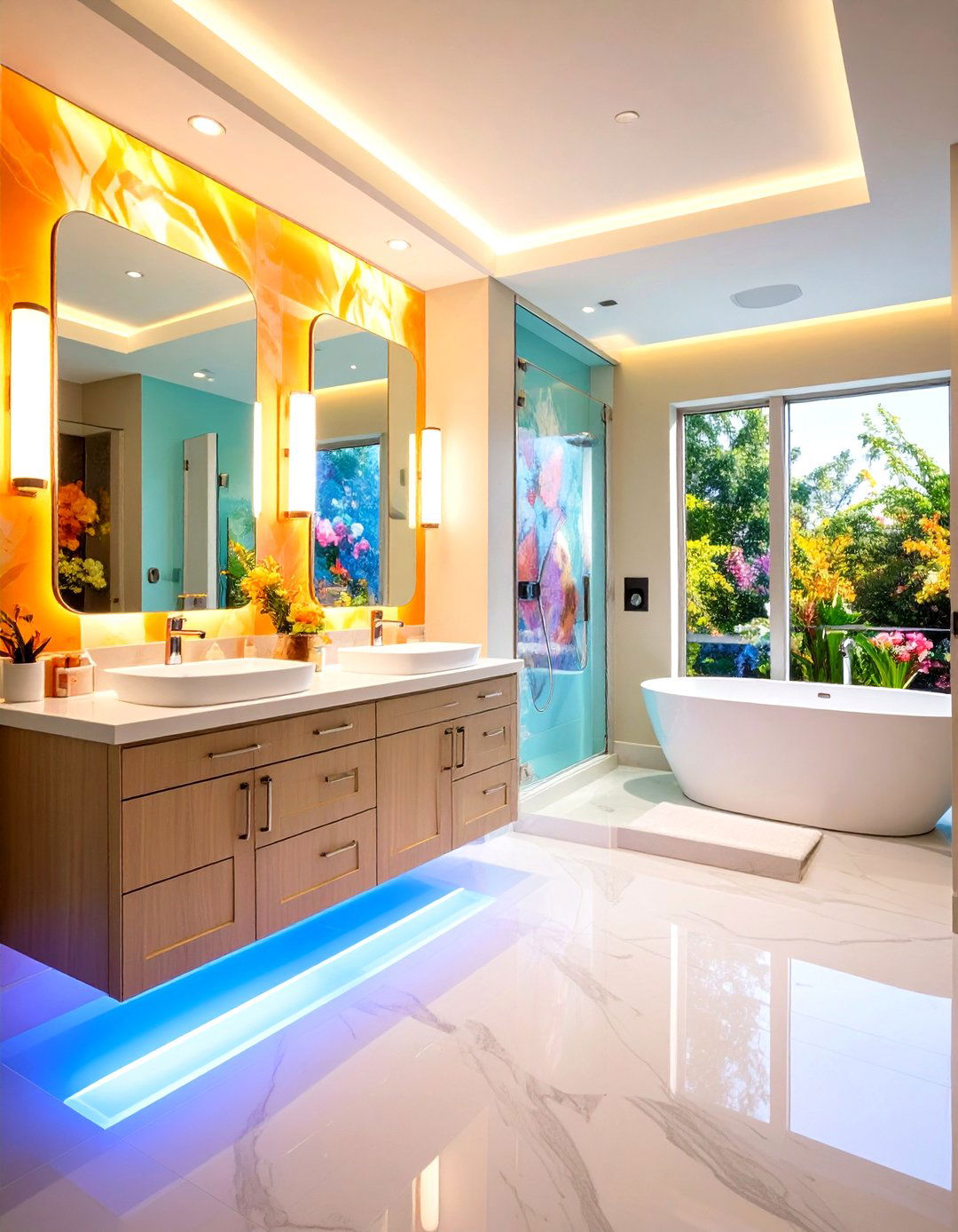 Jack and Jill Bathroom with Tech Integrated Smart Features - 20 Jack and Jill Bathroom Ideas