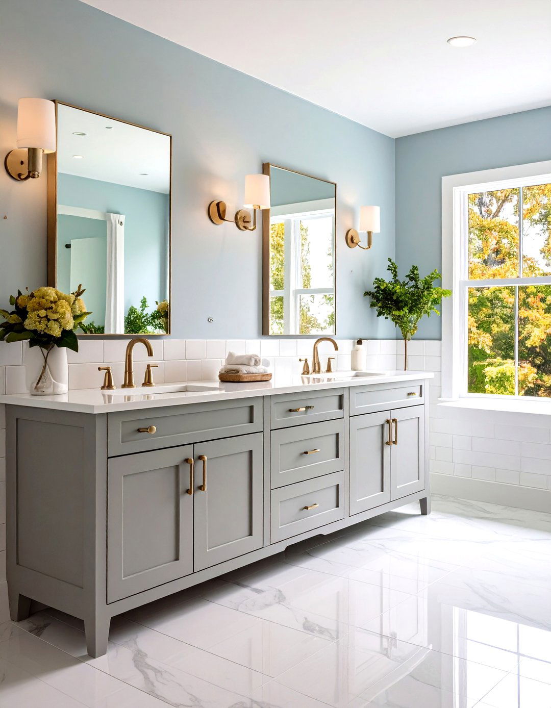Jack and Jill Bathroom with Transitional Style Balance - 20 Jack and Jill Bathroom Ideas