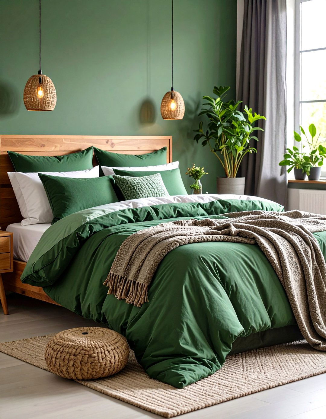 Jade Green Bedding and Textile Layers - 20 Jade Green Bedroom Ideas