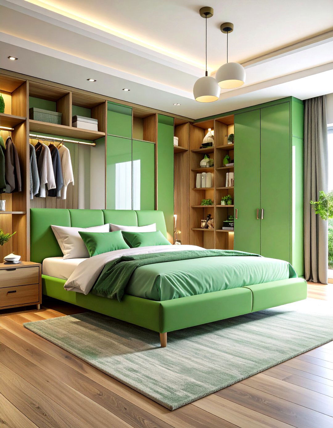 Jade Green Built in Storage Solutions - 20 Jade Green Bedroom Ideas
