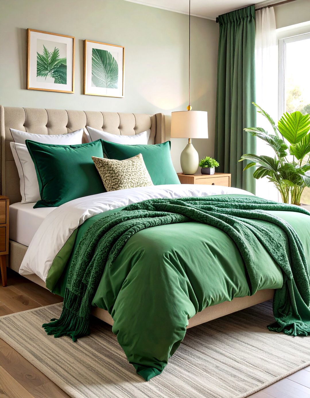 Jade Green Luxe Throw Pillows and Blankets - 20 Jade Green Bedroom Ideas