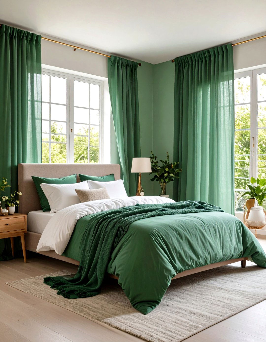 Jade Green Sheer Window Treatments - 20 Jade Green Bedroom Ideas