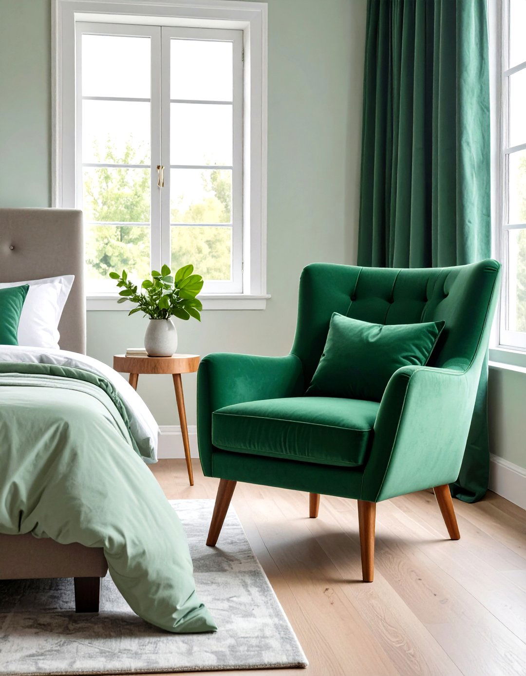 Jade Green Upholstered Accent Chair - 20 Jade Green Bedroom Ideas