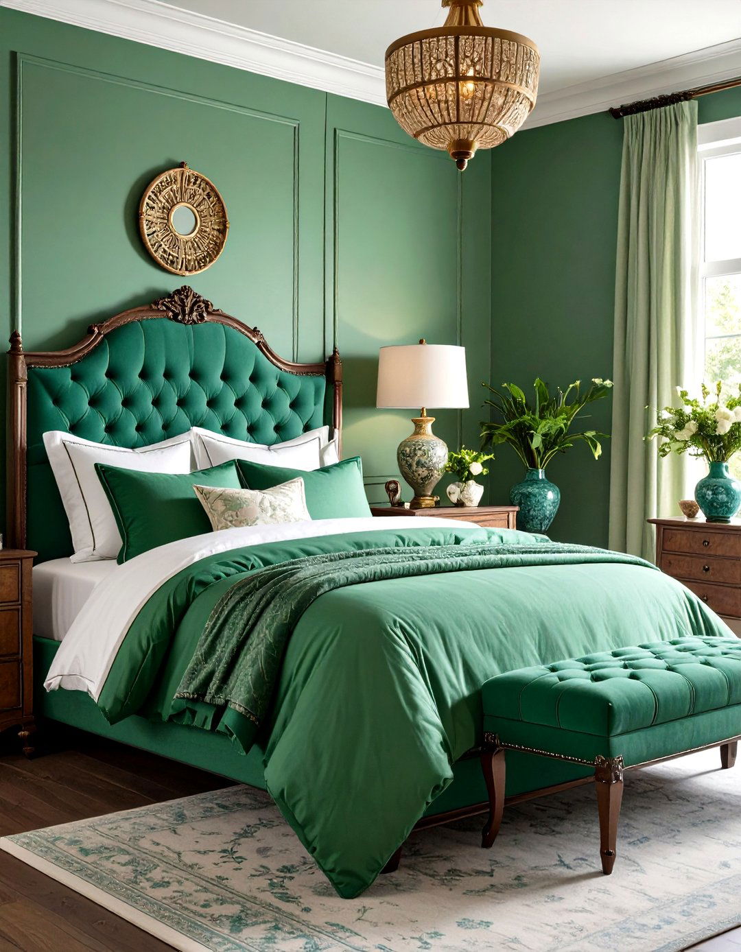 Jade Green Vintage and Antique Accents - 20 Jade Green Bedroom Ideas