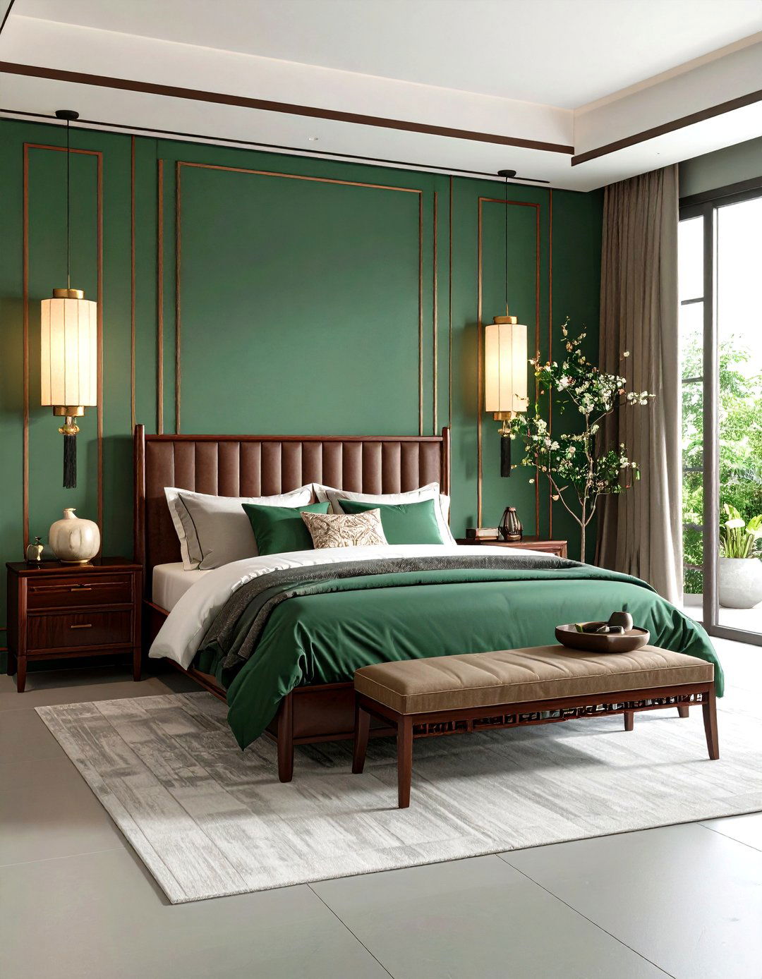 Jade Green and Mahogany Brown Bedroom - 20 Green and Brown Bedroom Ideas