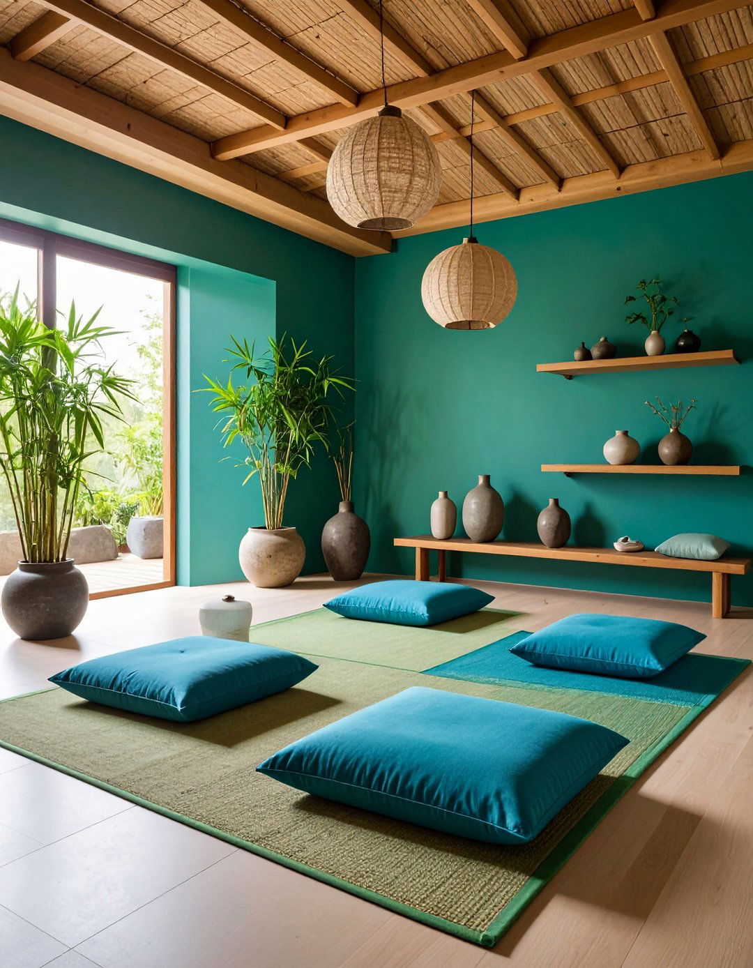 Jade Green and Sky Blue for Zen Atmosphere - 20 Blue and Green Color Combos for Decorating