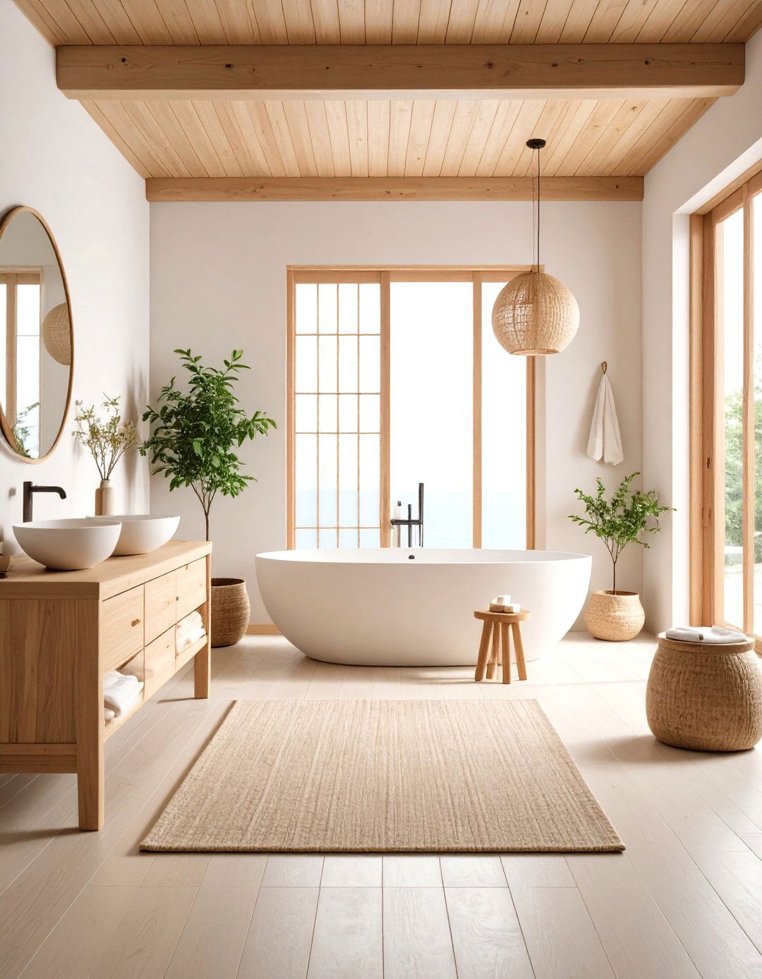 Japandi Bathroom Neutral Color Palette Harmony - 20 Japandi Bathroom Ideas