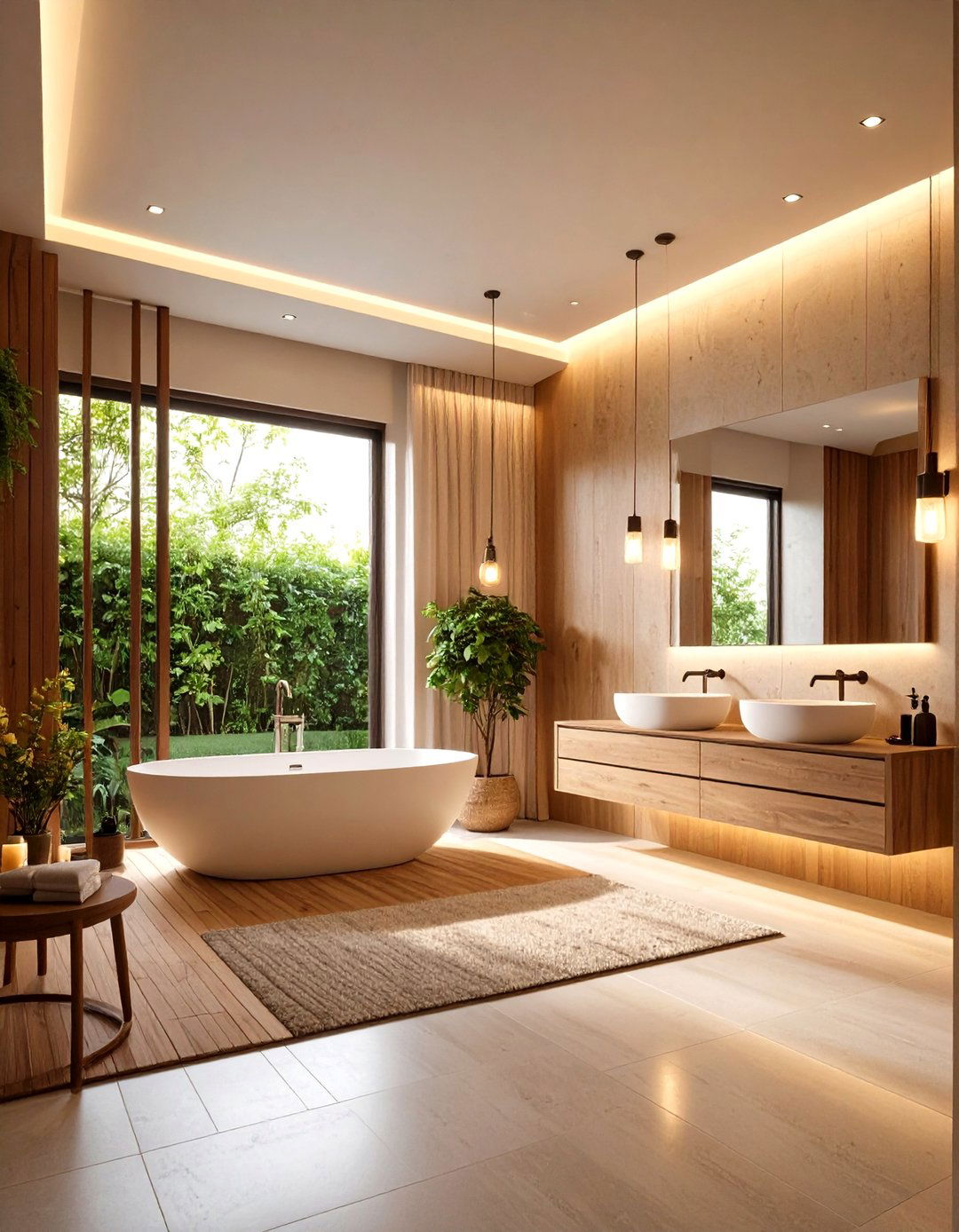 Japandi Bathroom Soft Ambient Lighting Design - 20 Japandi Bathroom Ideas