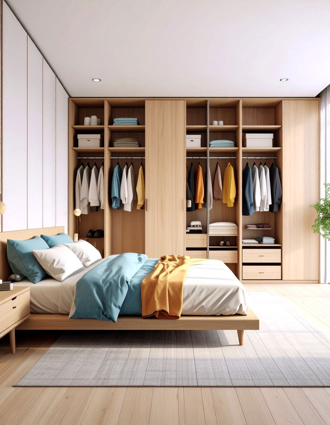 Japandi Bedroom Vertical Storage Solutions - 20 Japandi Bedroom Design Ideas