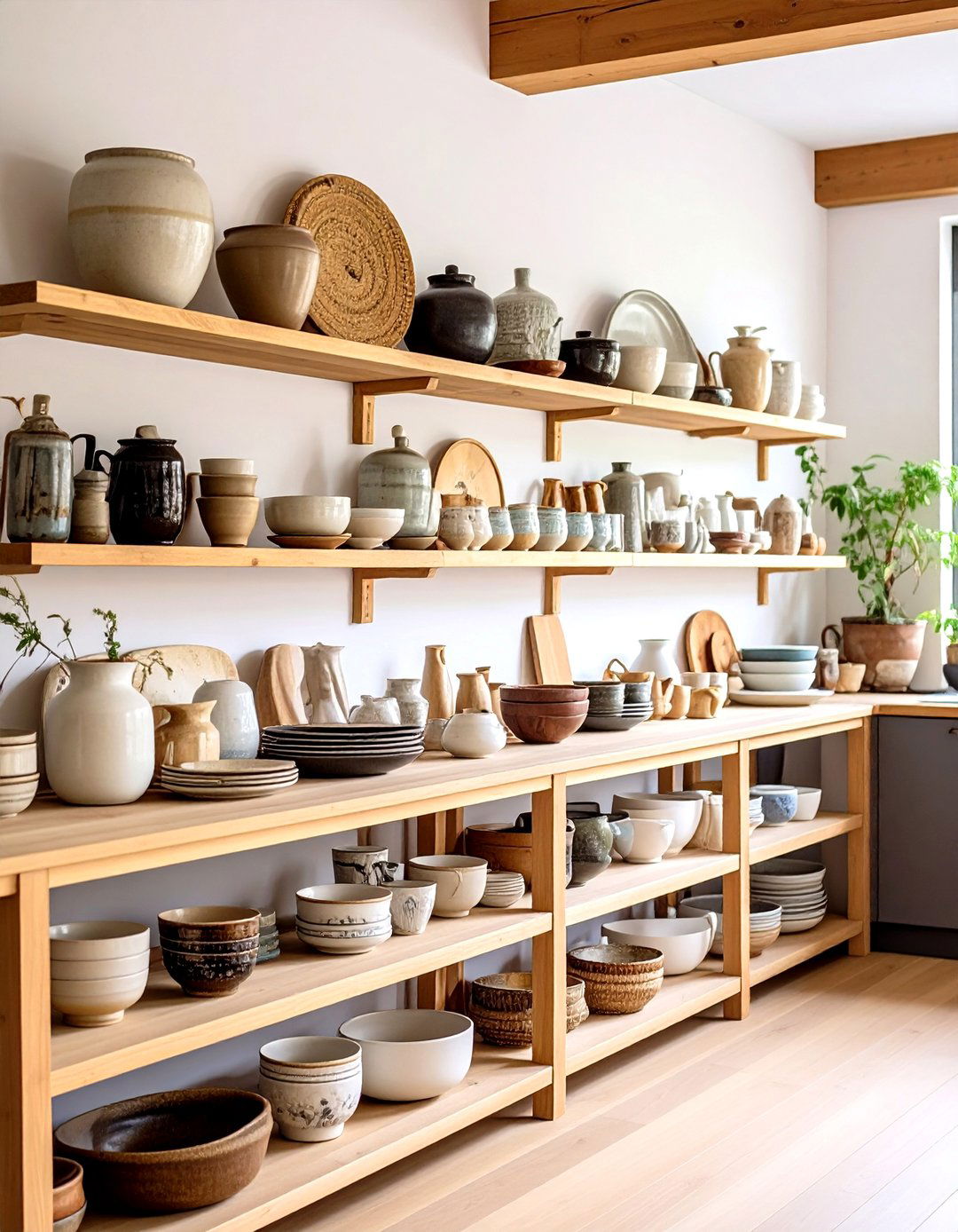 Japandi Ceramic and Pottery Displays - 20 Japandi Kitchen Ideas