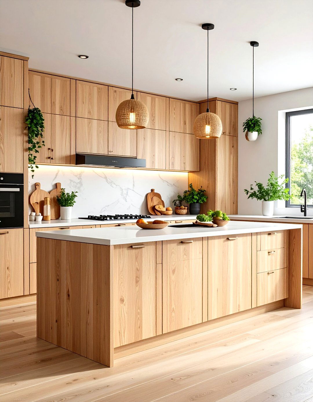 Japandi Fluted Wood Cabinet Details - 20 Japandi Kitchen Ideas