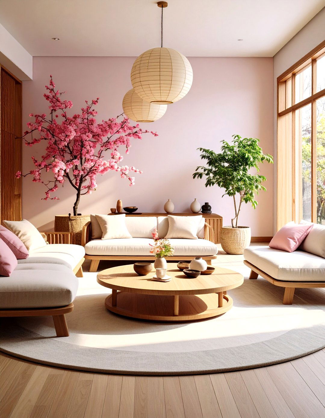 Japandi Living Room Curved Furniture Pieces - 20 Japandi Living Room Ideas
