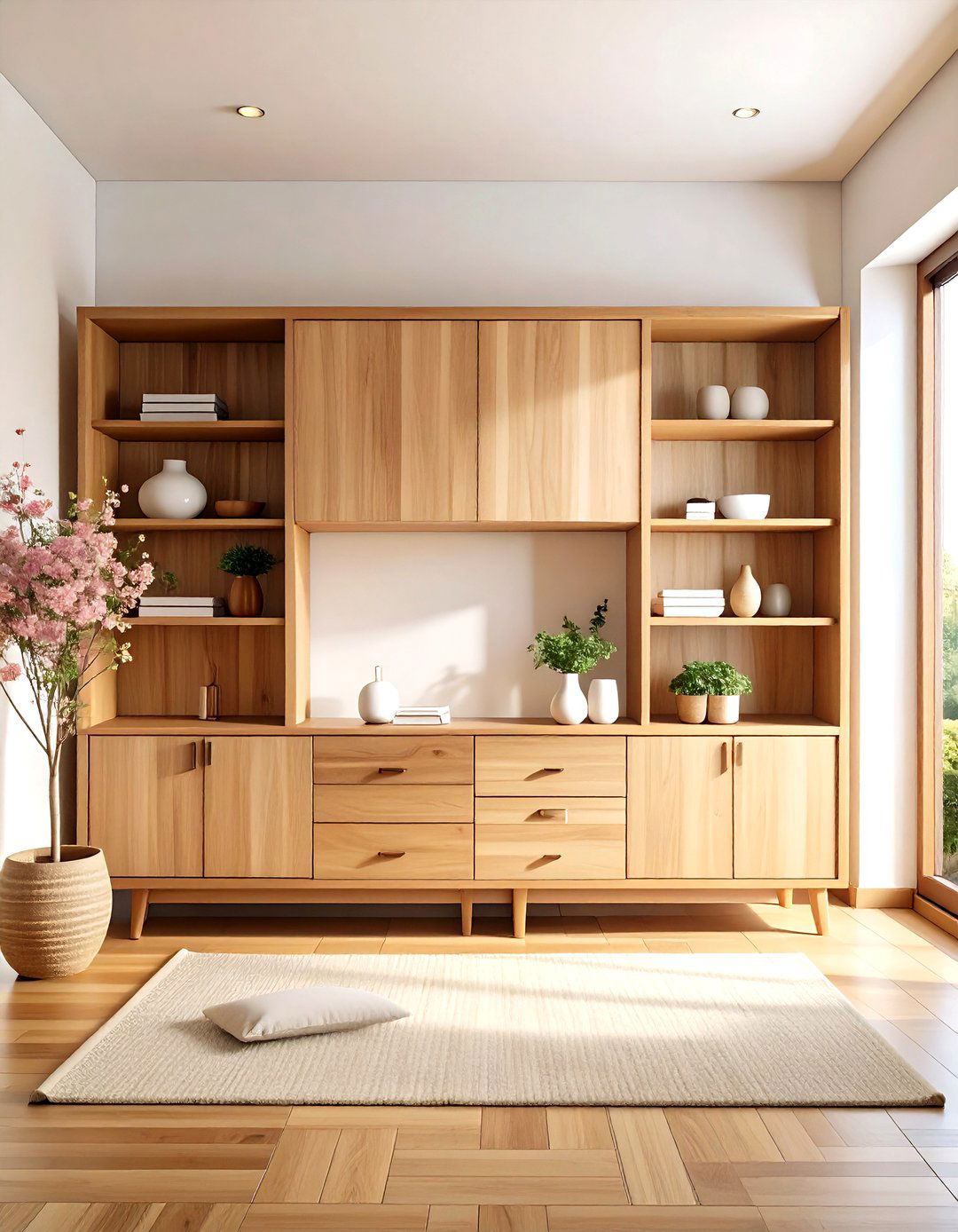 Japandi Living Room Minimalist Storage Solutions - 20 Japandi Living Room Ideas
