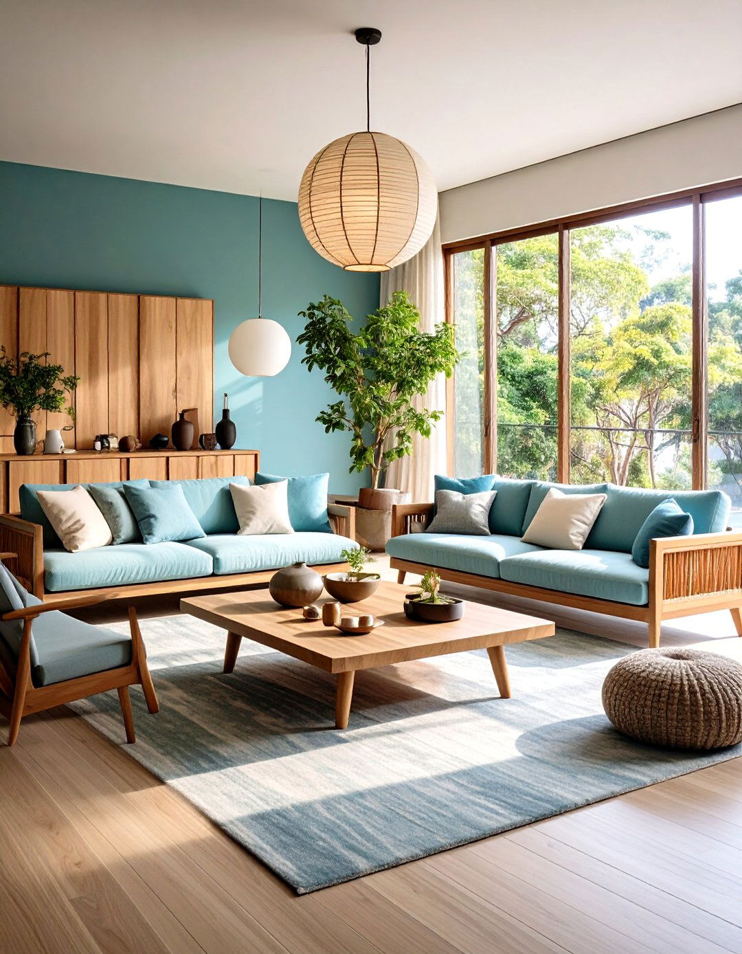 Japandi Living Room Mixed Material Furniture - 20 Japandi Living Room Ideas