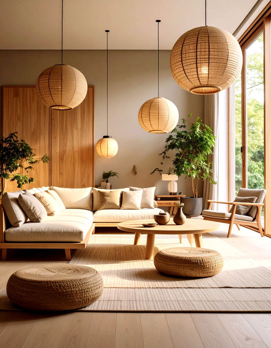 Japandi Living Room Pendant Light Fixtures - 20 Japandi Living Room Ideas
