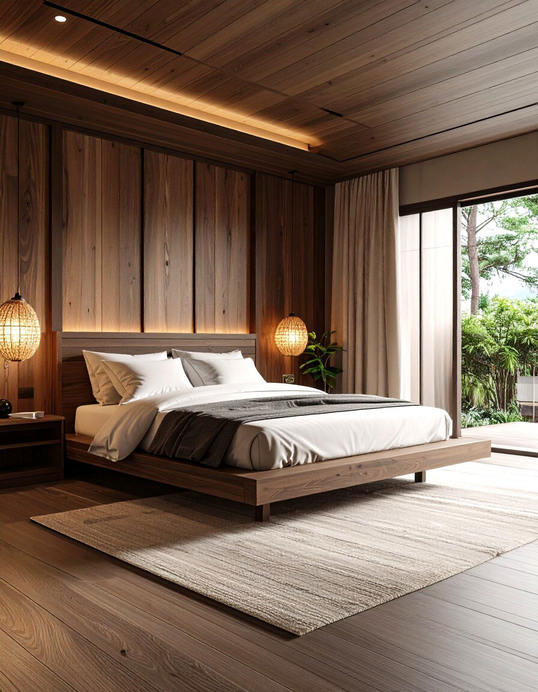 Japandi Minimalism with Dark Wood Bedroom Serenity - 20 Dark Wood Bedroom Ideas
