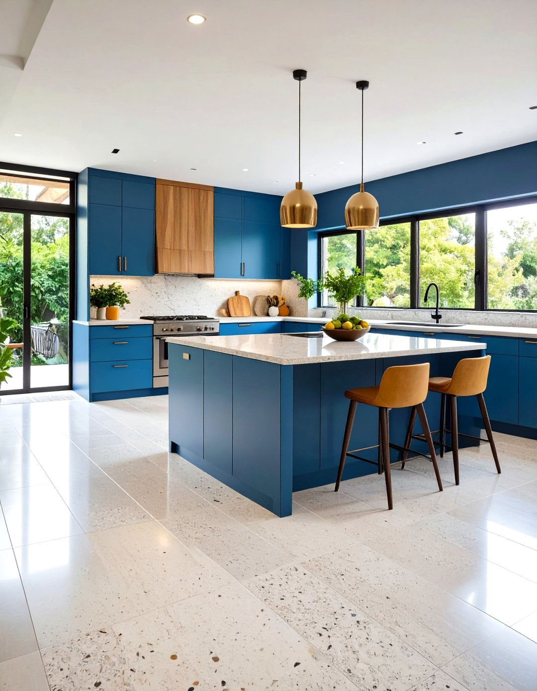 Japandi Natural Stone Flooring - 20 Japandi Kitchen Ideas