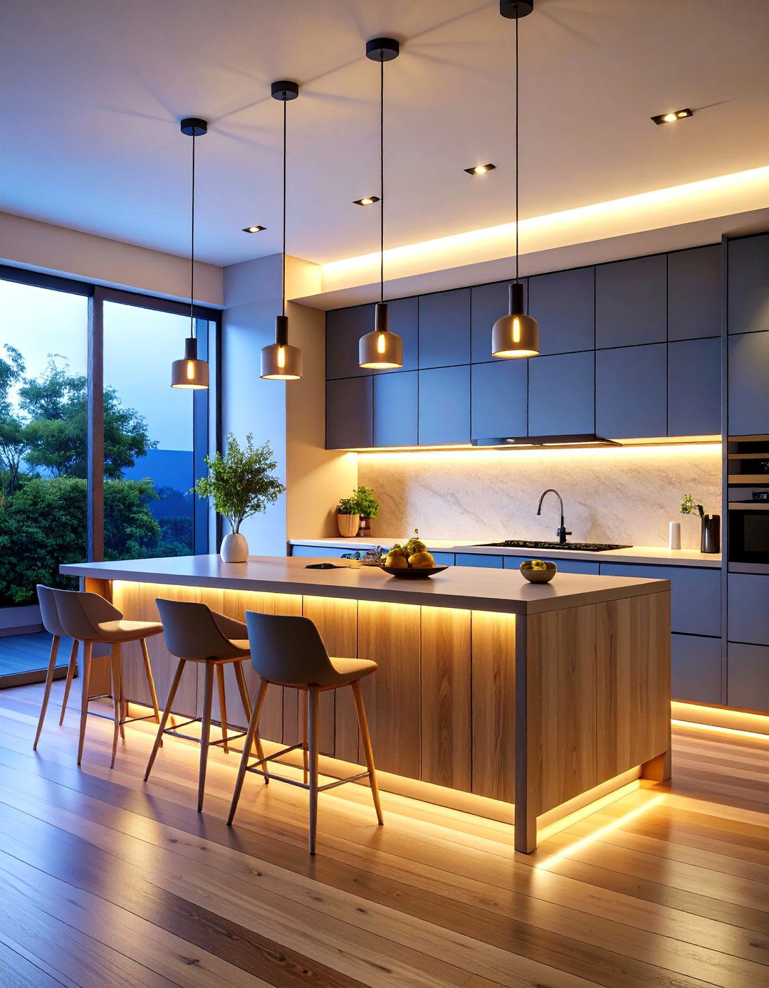 Japandi Warm Lighting Ambiance - 20 Japandi Kitchen Ideas