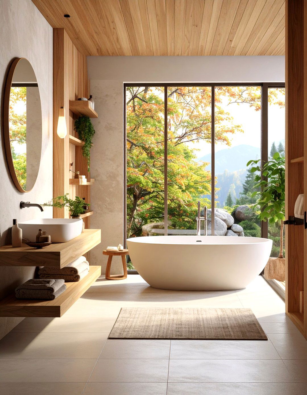 Japandi Zen Masculine Bathroom - 20 Masculine Bathroom Ideas