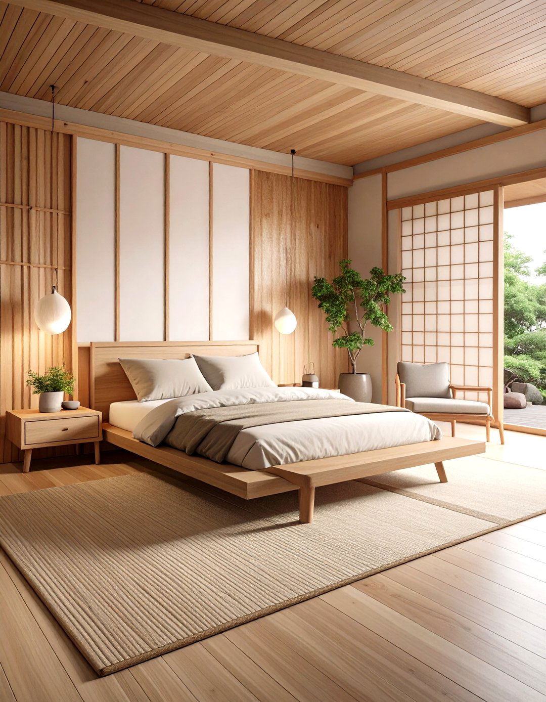 Japanese Bedroom Design Emphasizing Natural Wood Furniture and Finishes - 20 Japanese Bedroom Design Ideas