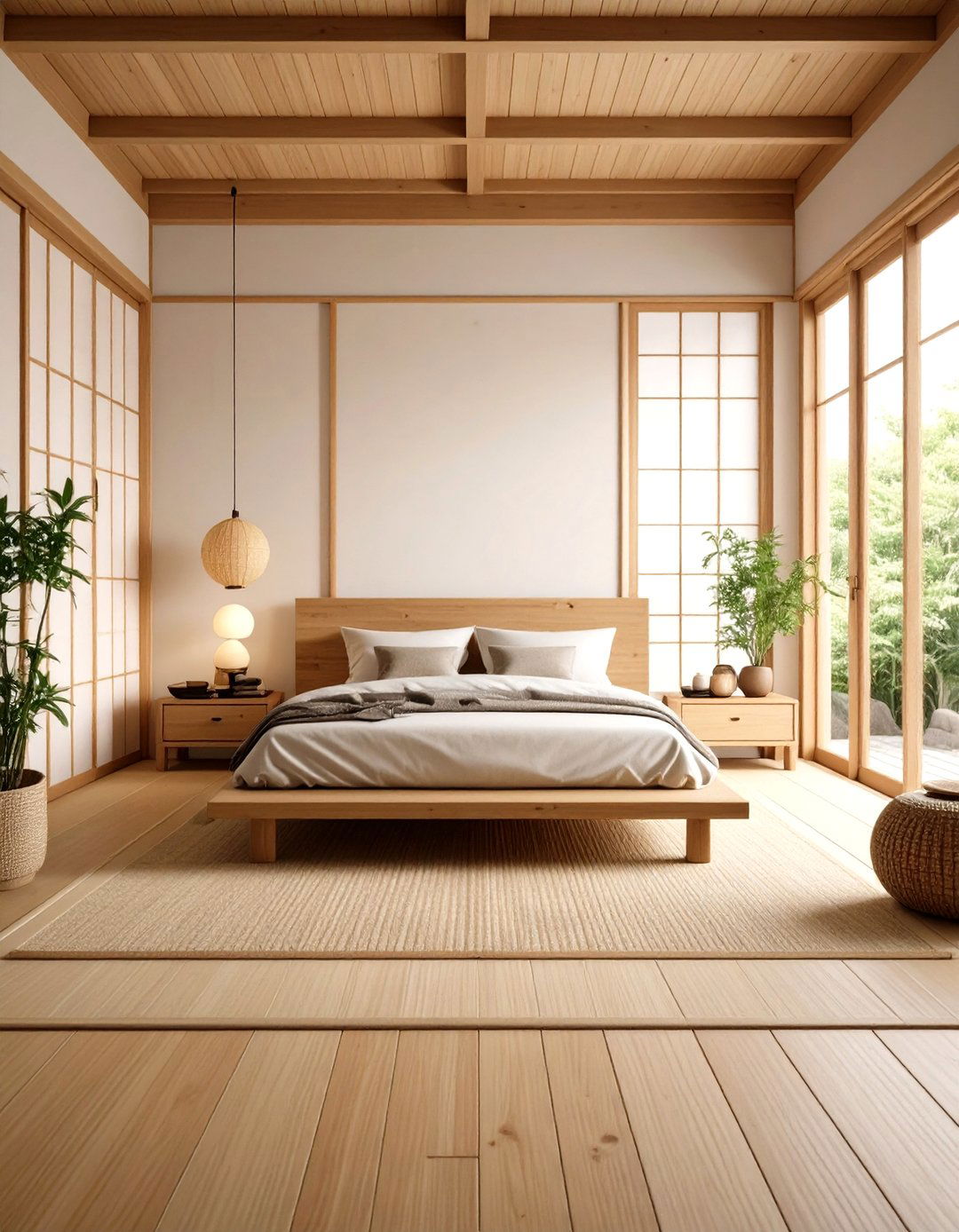 Japanese Bedroom Design Using Natural Bamboo Elements and Accents - 20 Japanese Bedroom Design Ideas