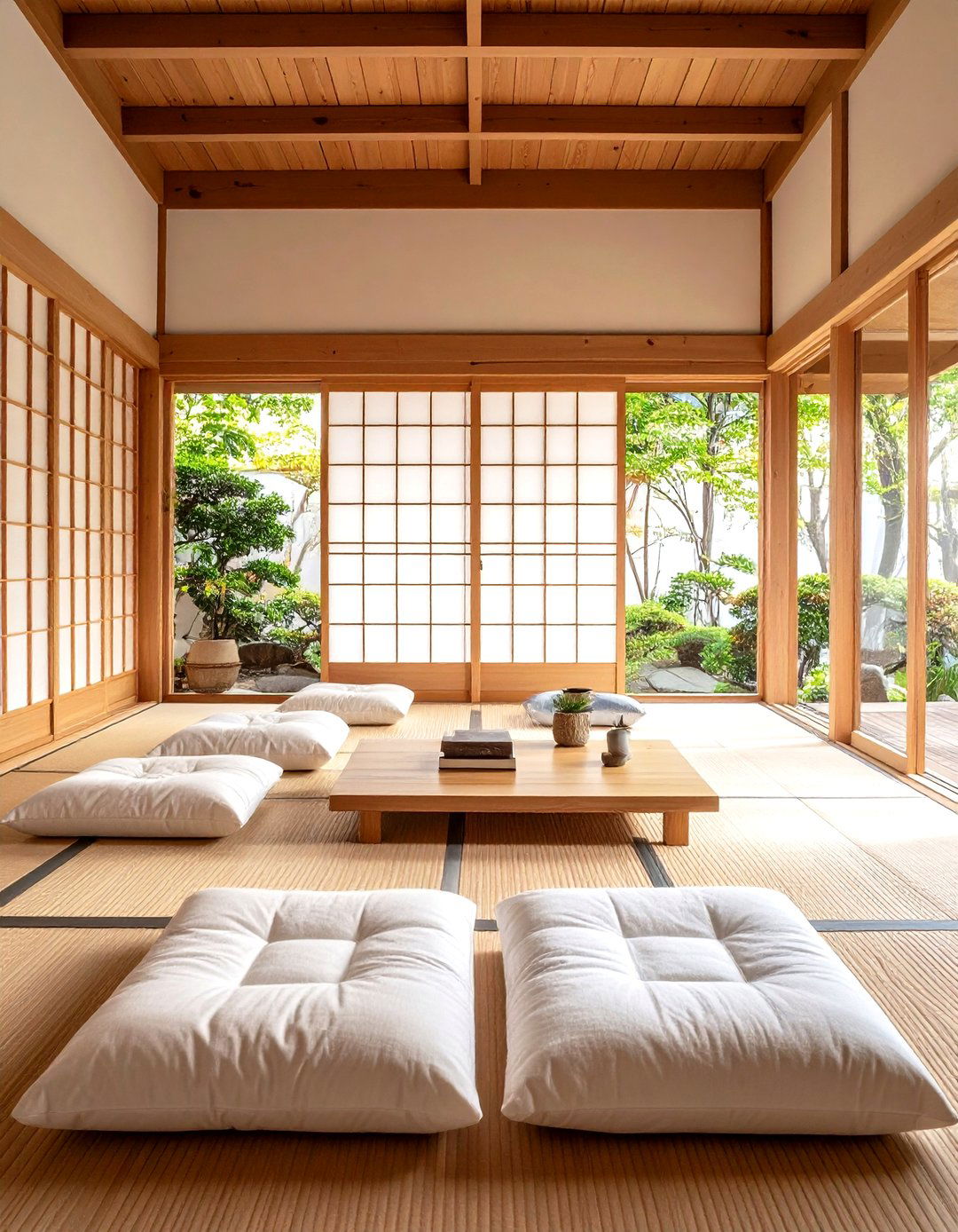 Japanese Bedroom Design with Floor Cushion Seating Areas - 20 Japanese Bedroom Design Ideas