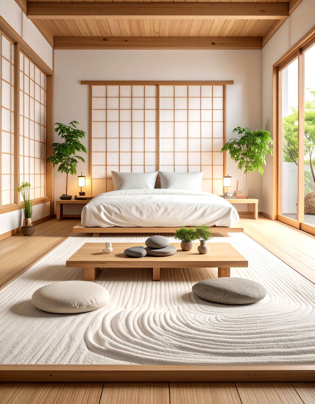 Japanese Bedroom Design with Minimalist Zen Garden Elements - 20 Japanese Bedroom Design Ideas