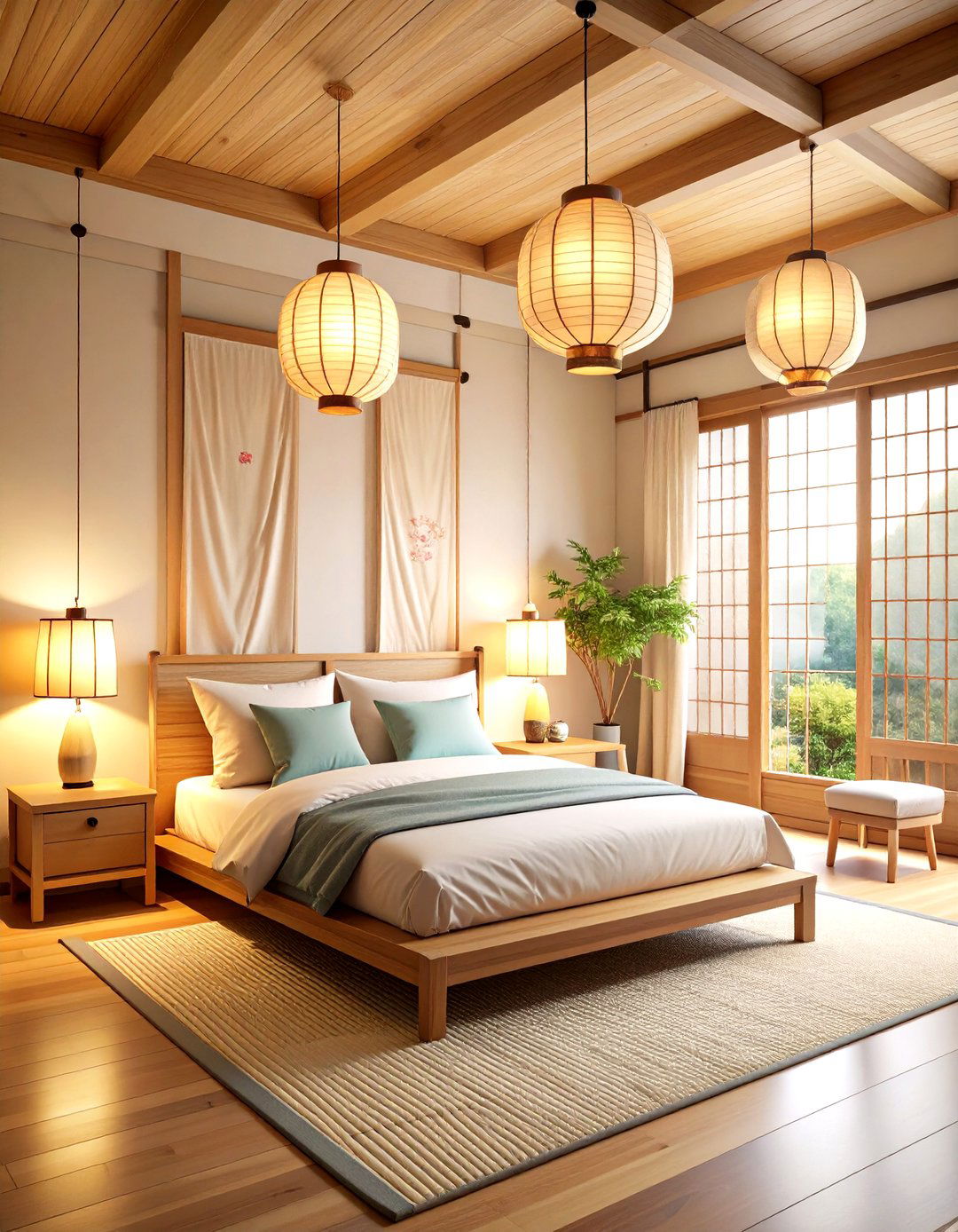 Japanese Bedroom Design with Paper Lantern Soft Lighting Solutions - 20 Japanese Bedroom Design Ideas