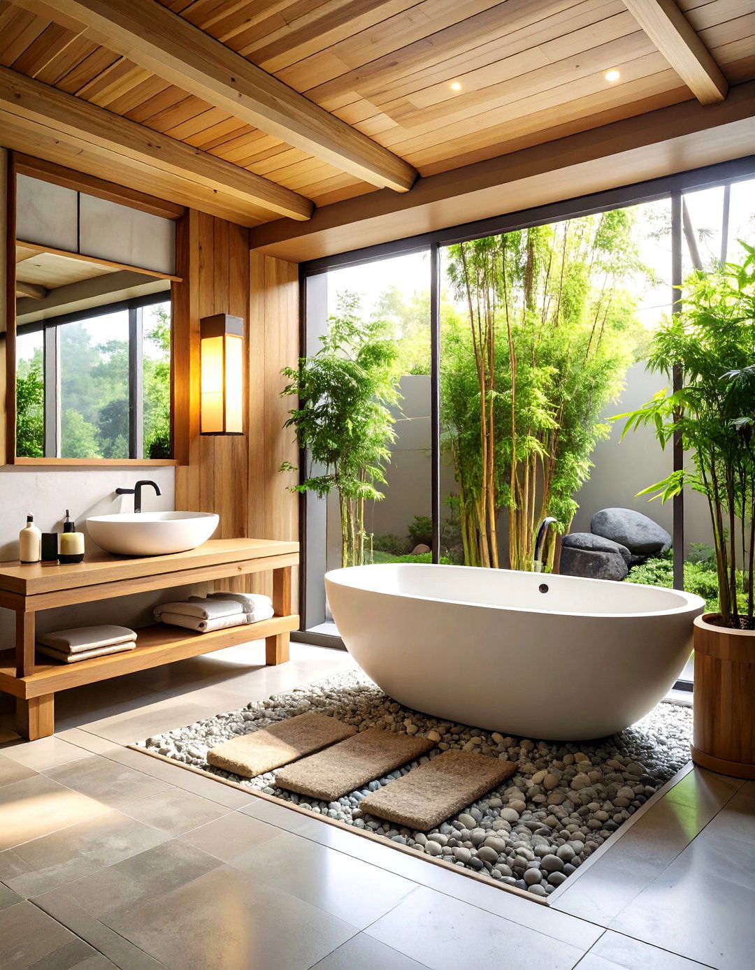 Japanese Inspired Bamboo Greenhouse Bathroom - 20 Greenhouse Bathroom Ideas