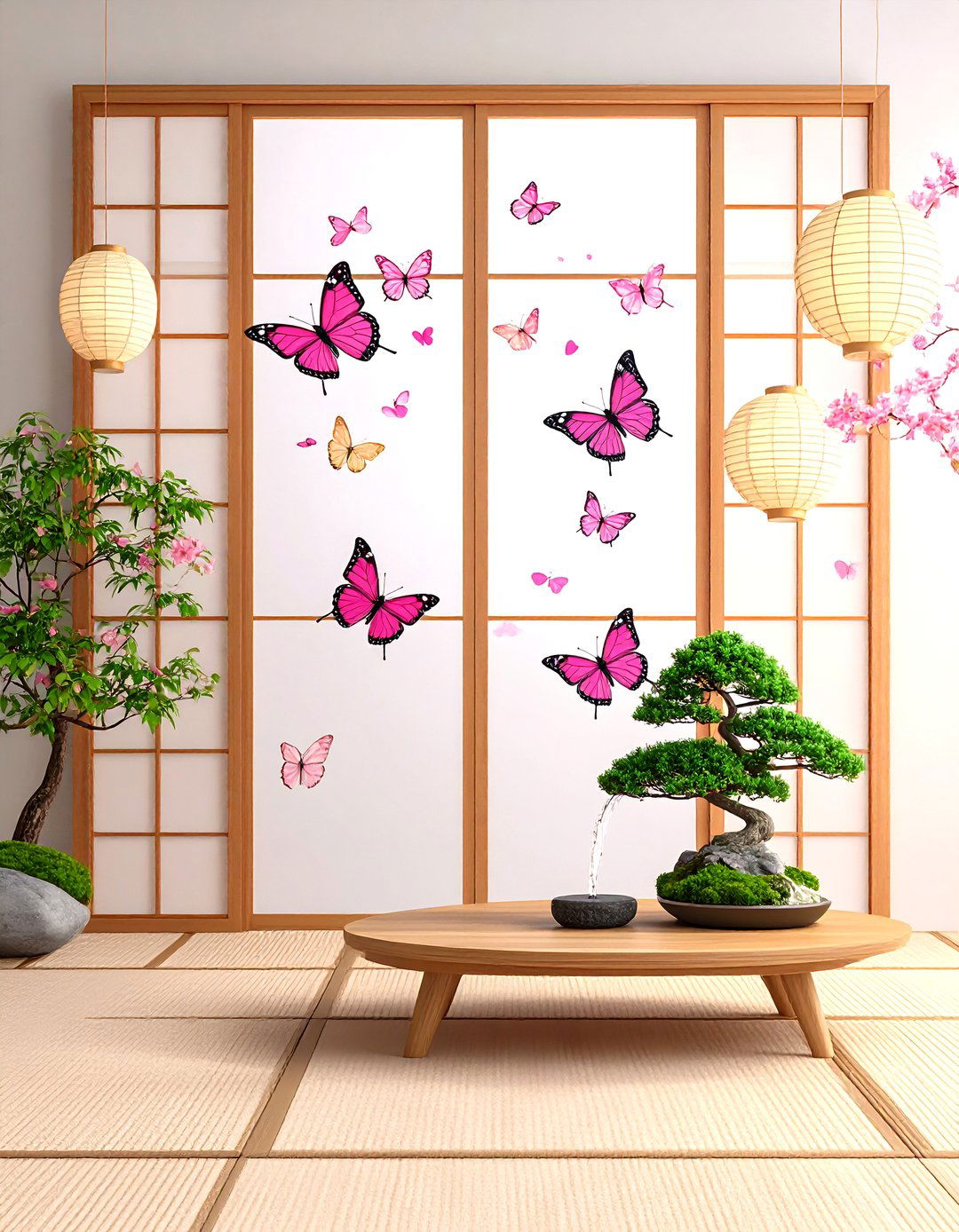 Japanese Inspired Butterfly Zen Space - 20 Butterfly-themed Room Ideas