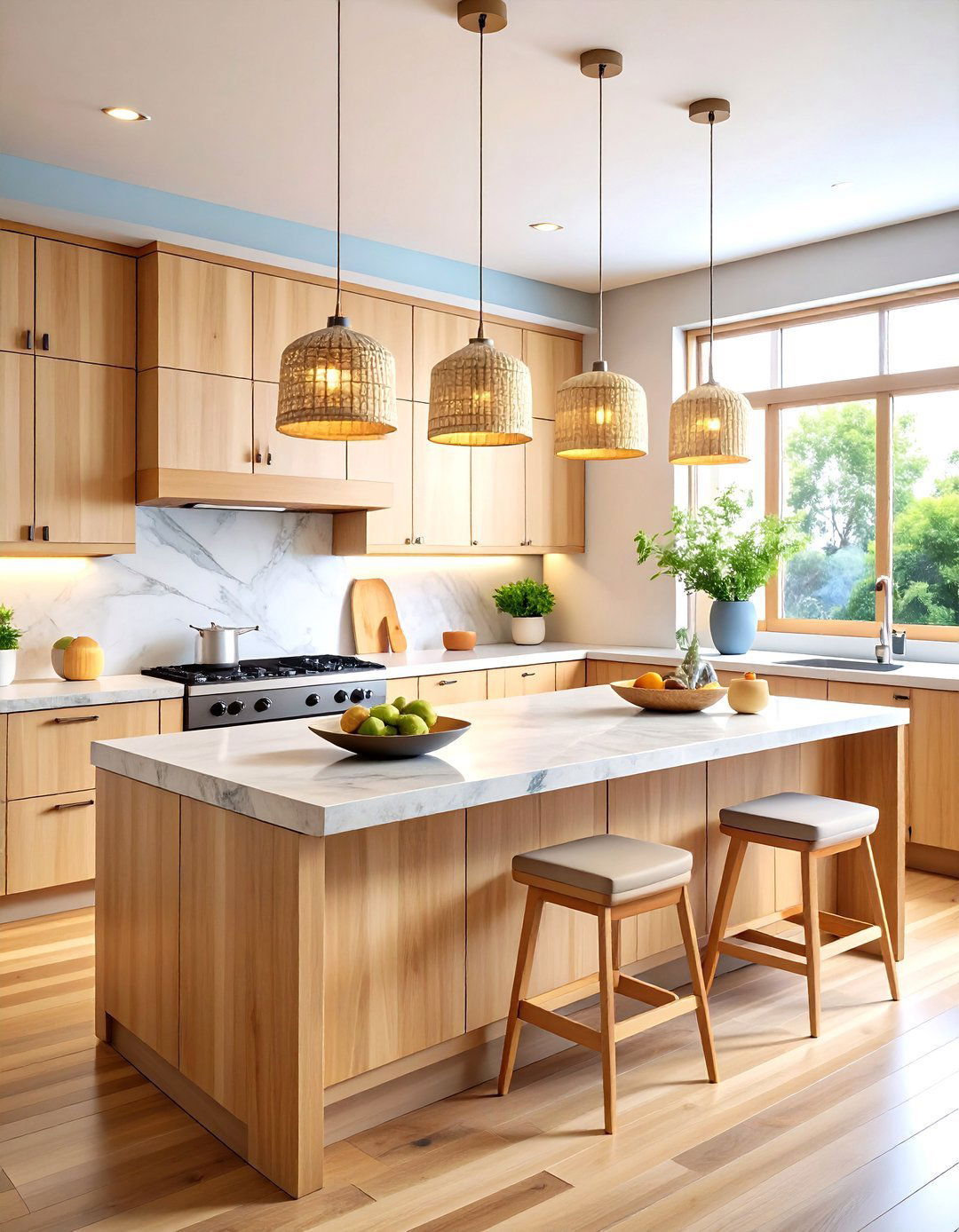 Japanese Inspired Kitchen Island Decor with Natural Materials - 20 kitchen island decor ideas