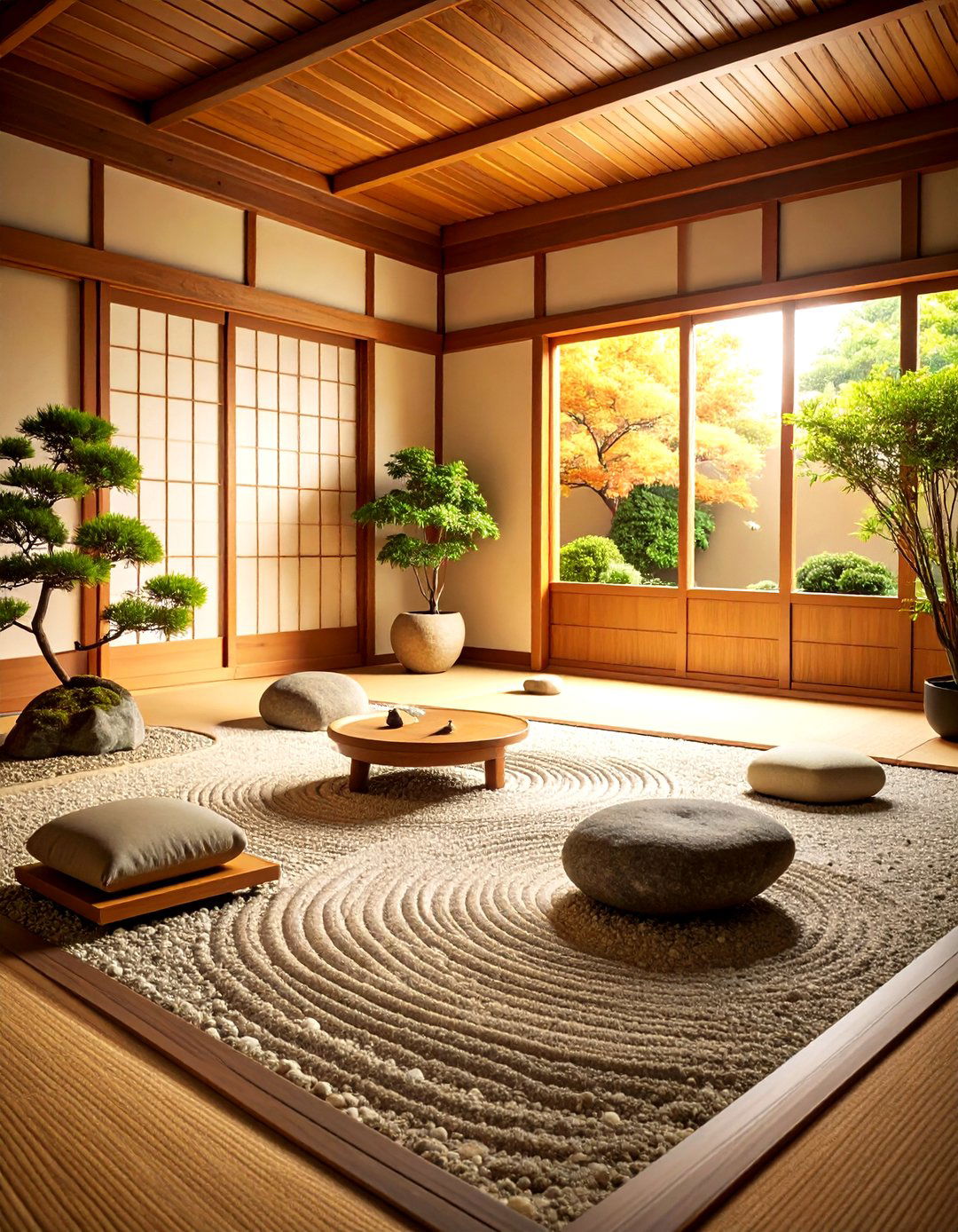 Japanese Interior Design Using Contemplative Zen Garden Indoor Landscapes - 20 Japanese Interior Design Ideas