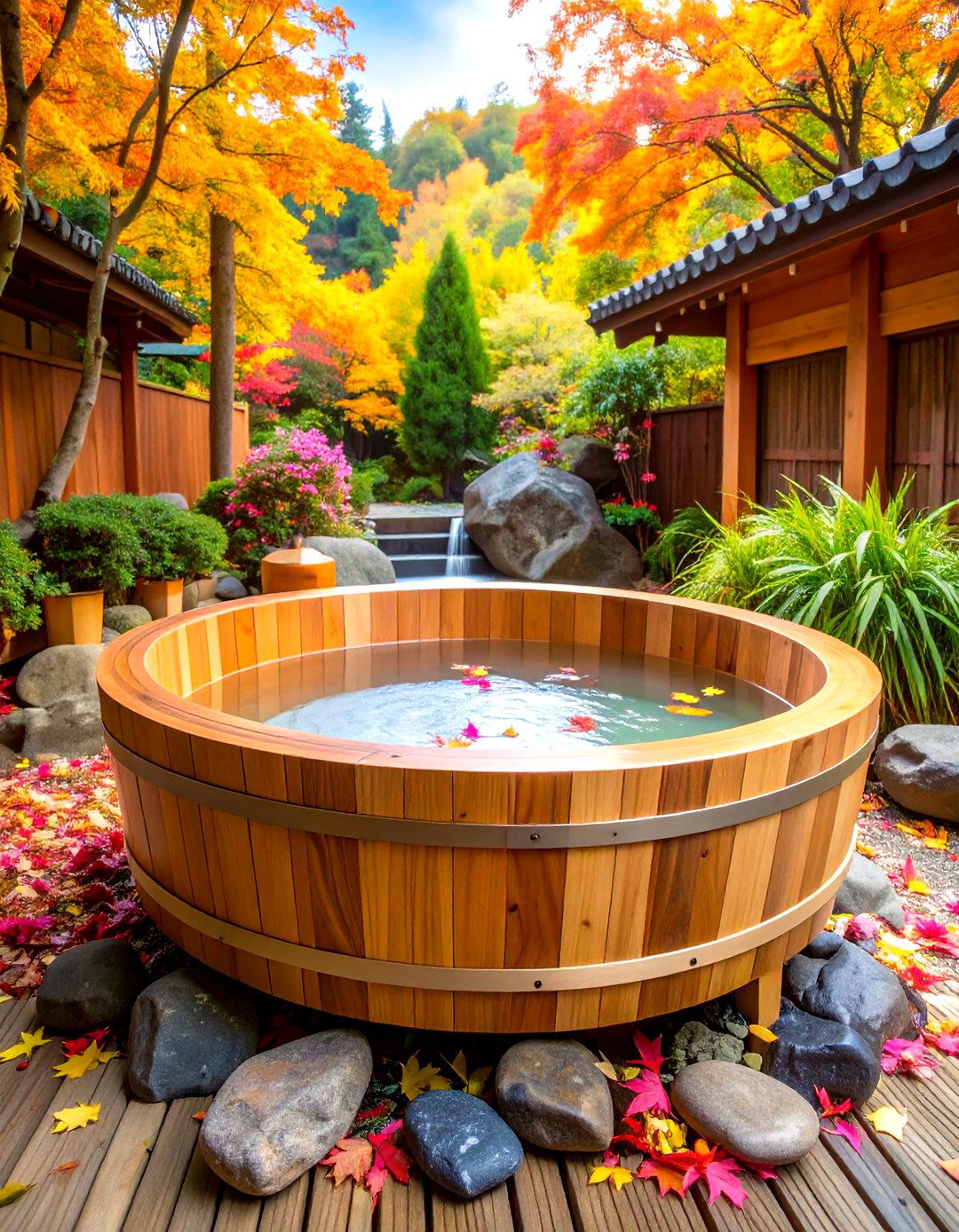 Japanese Ofuro Outdoor Bathtub for Deep Soaking - 20 Outdoor Bathtub Ideas