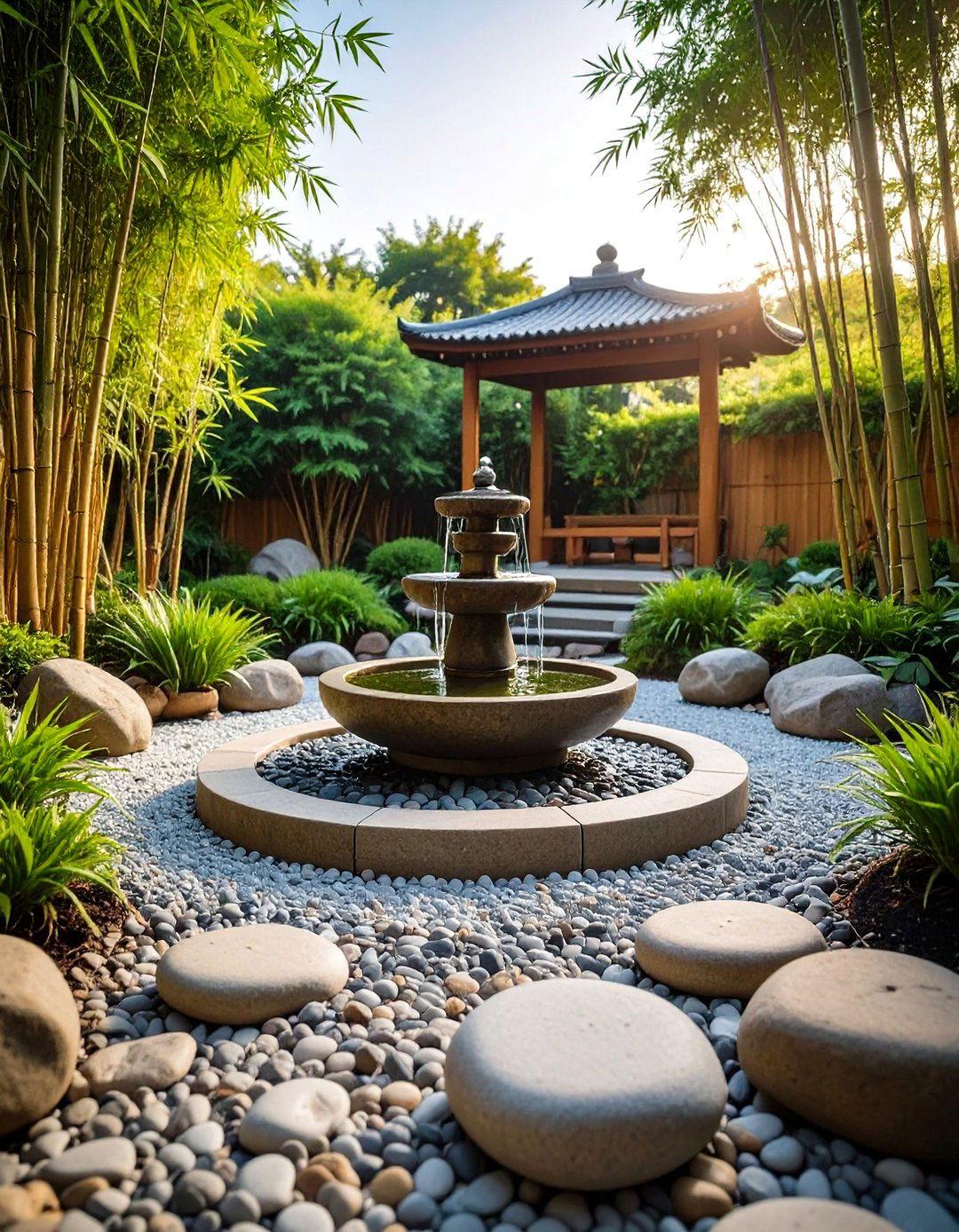 Japanese Zen Corner Garden with Gravel and Stones - 20 Corner Garden Ideas