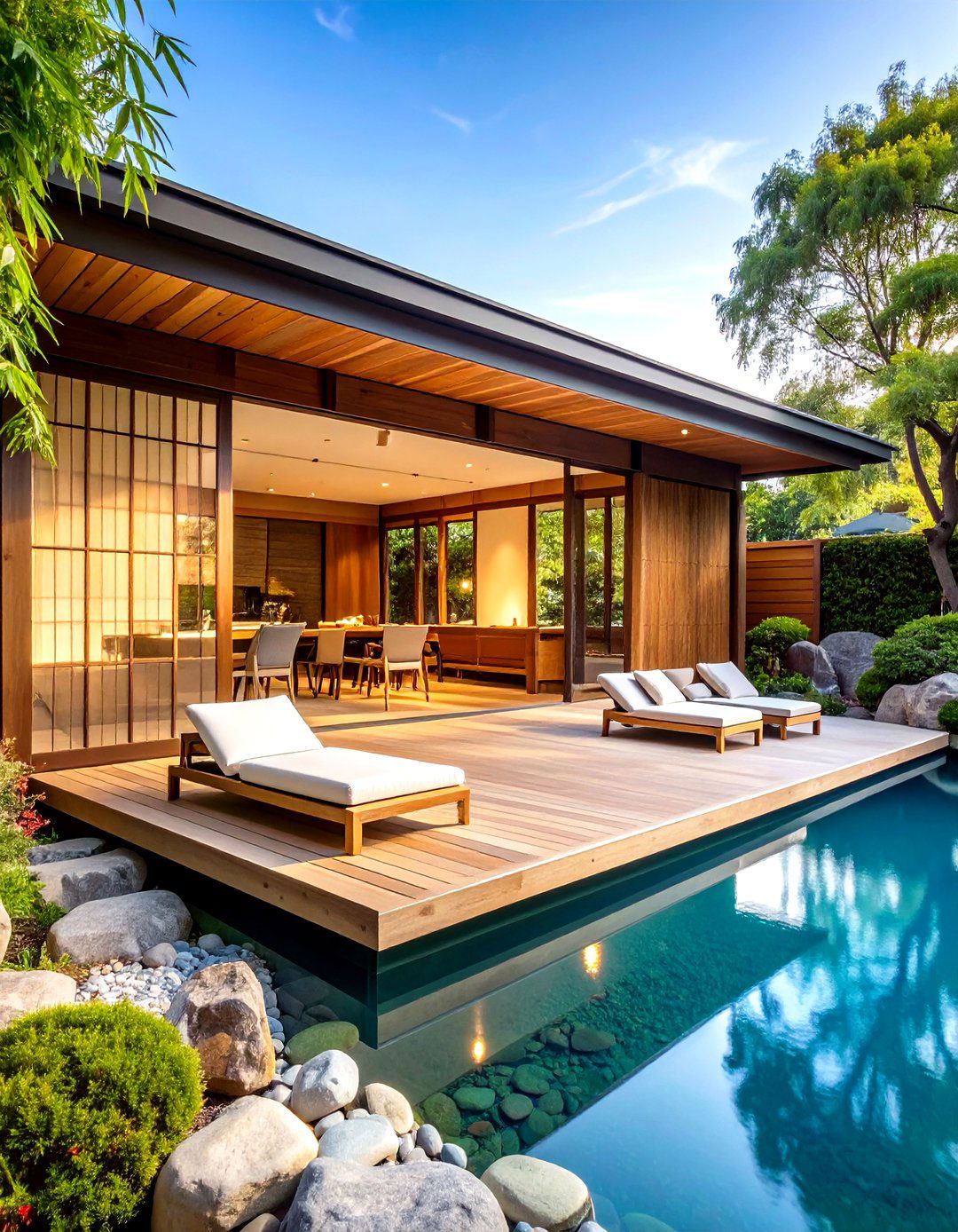 Japanese Zen Pool House With Outdoor Kitchen - 20 Pool House With Outdoor Kitchen Ideas