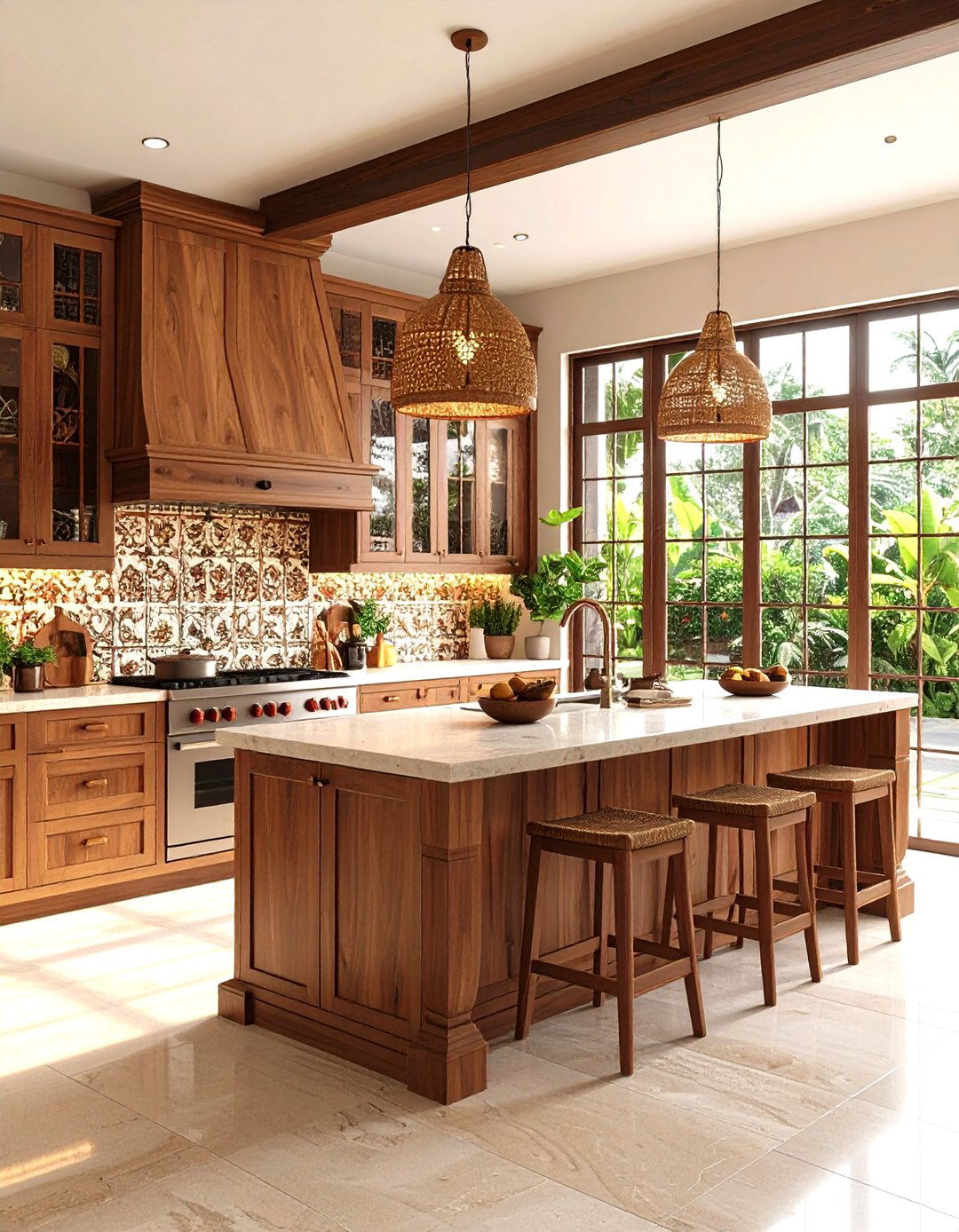 Javanese Tropical Kitchen - 20 Tropical Kitchen Ideas