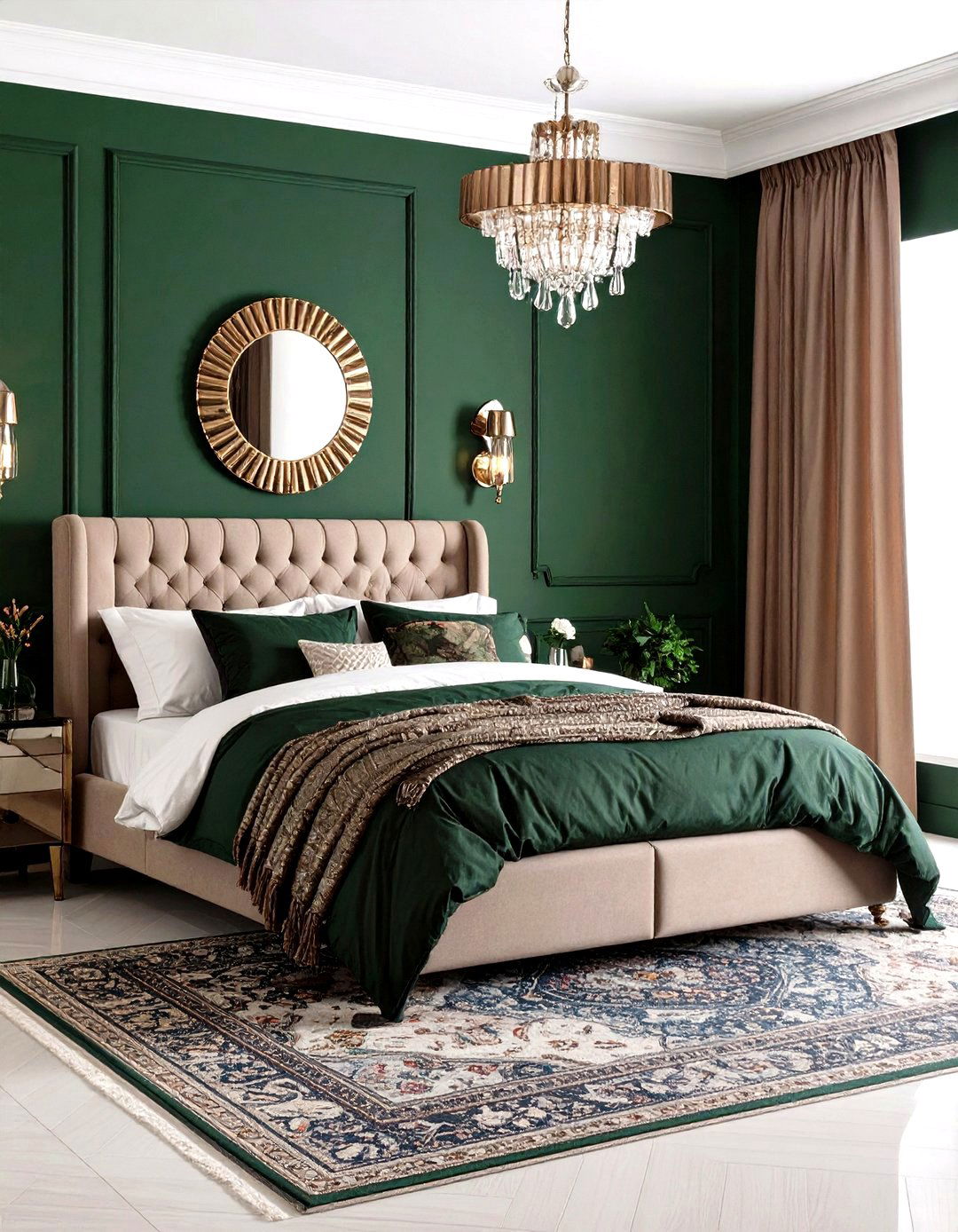Jewel Box Small Room in Monochrome - 20 Dark Green Bedroom Ideas