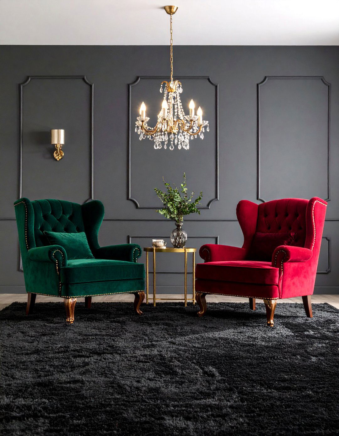 Jewel Tone Accents for Cinematic Drama - 20 Black Carpet Living Room Ideas