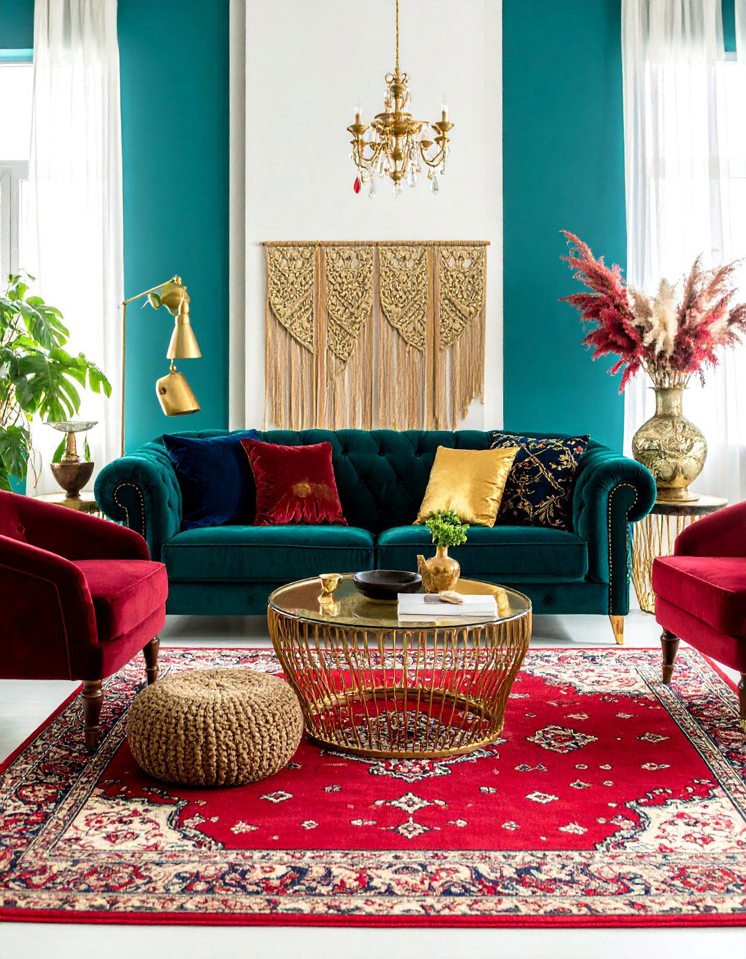 Jewel Tone Boho Living Room Paradise - 20 Colorful Boho Living Room Ideas