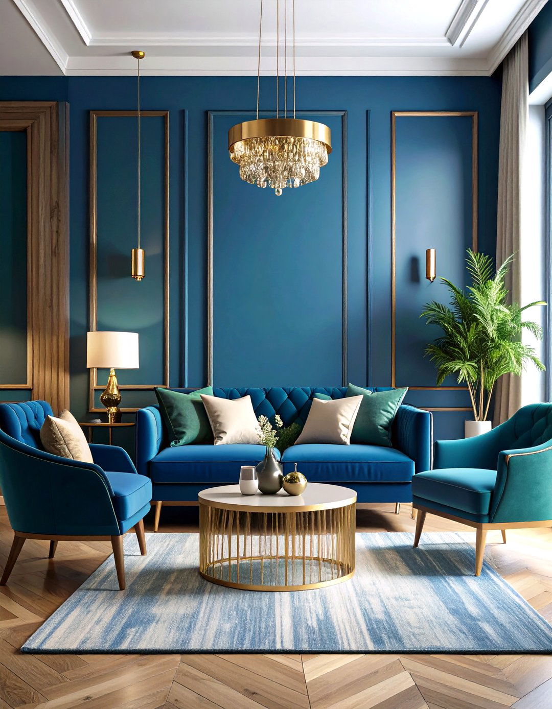 Jewel Tone Color Blocking Wall Treatment - 20 Ways to Decorate With Jewel Tones