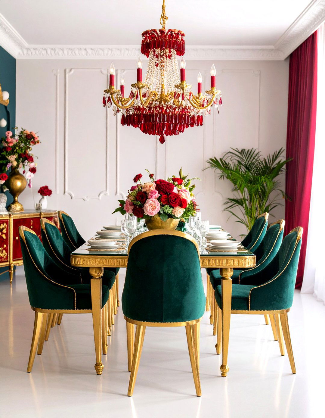 Jewel Tone Luxury Dining Room - 20 Luxury Dining Room Ideas