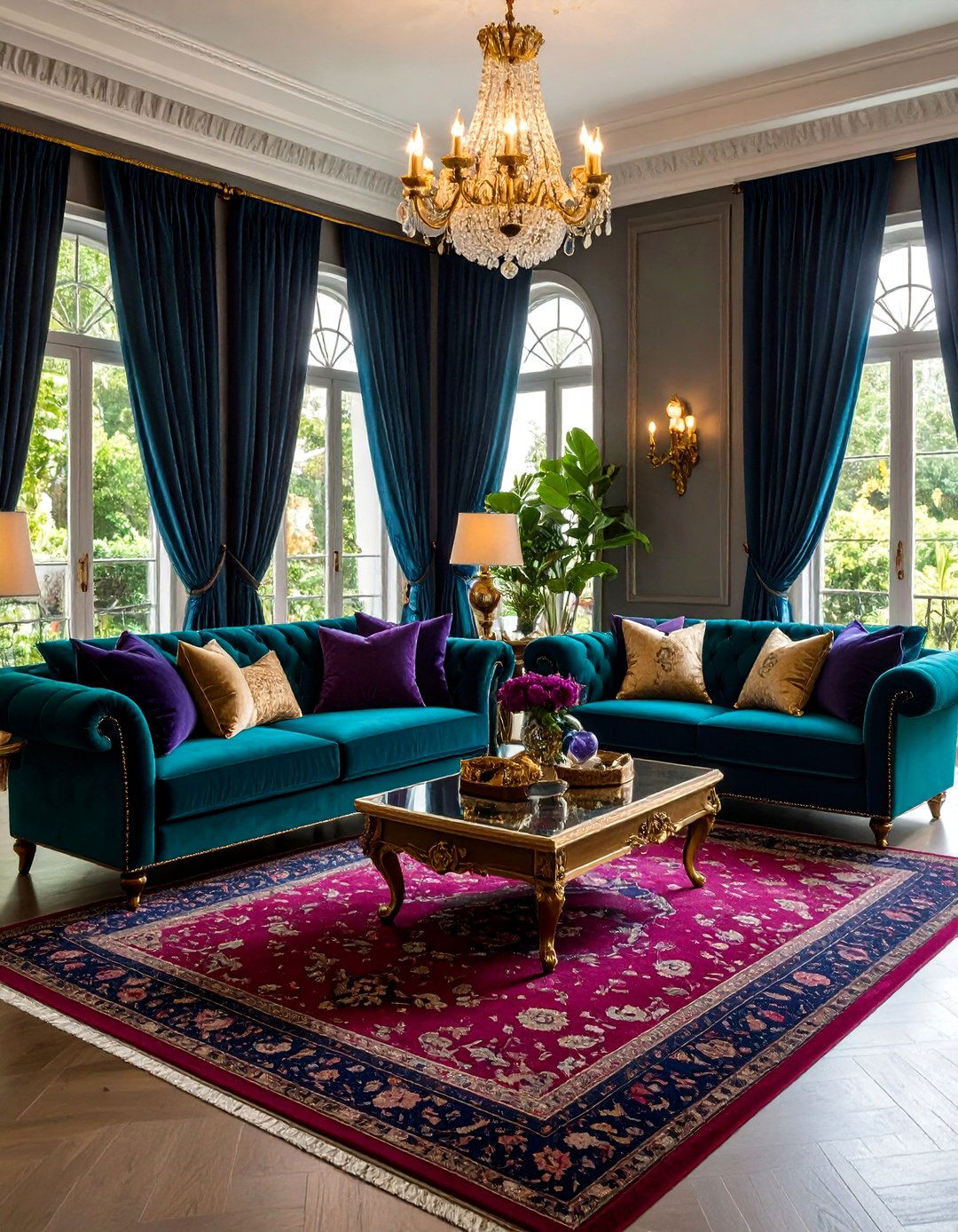 Jewel Tone Mixed Pattern Maximalist Approach - 20 Ways to Decorate With Jewel Tones