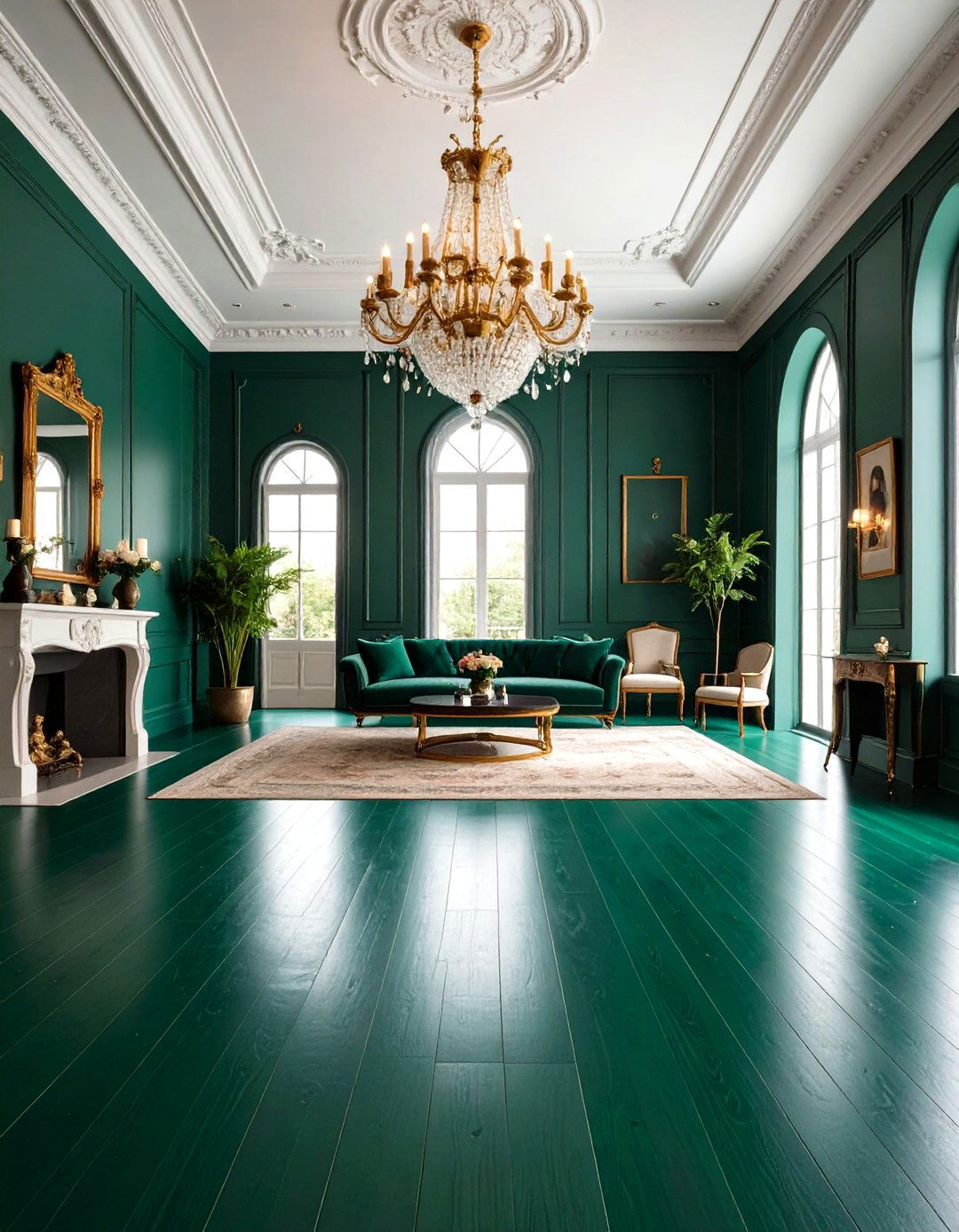 Jewel Tone Painted Floor Statement Design - 20 Ways to Decorate With Jewel Tones