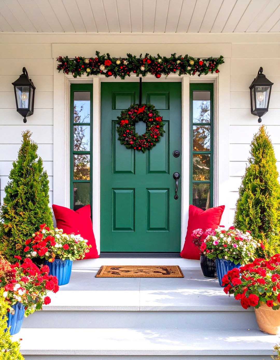 Jewel Tone Porch Palette - 20 Emerald Green Front Door Ideas