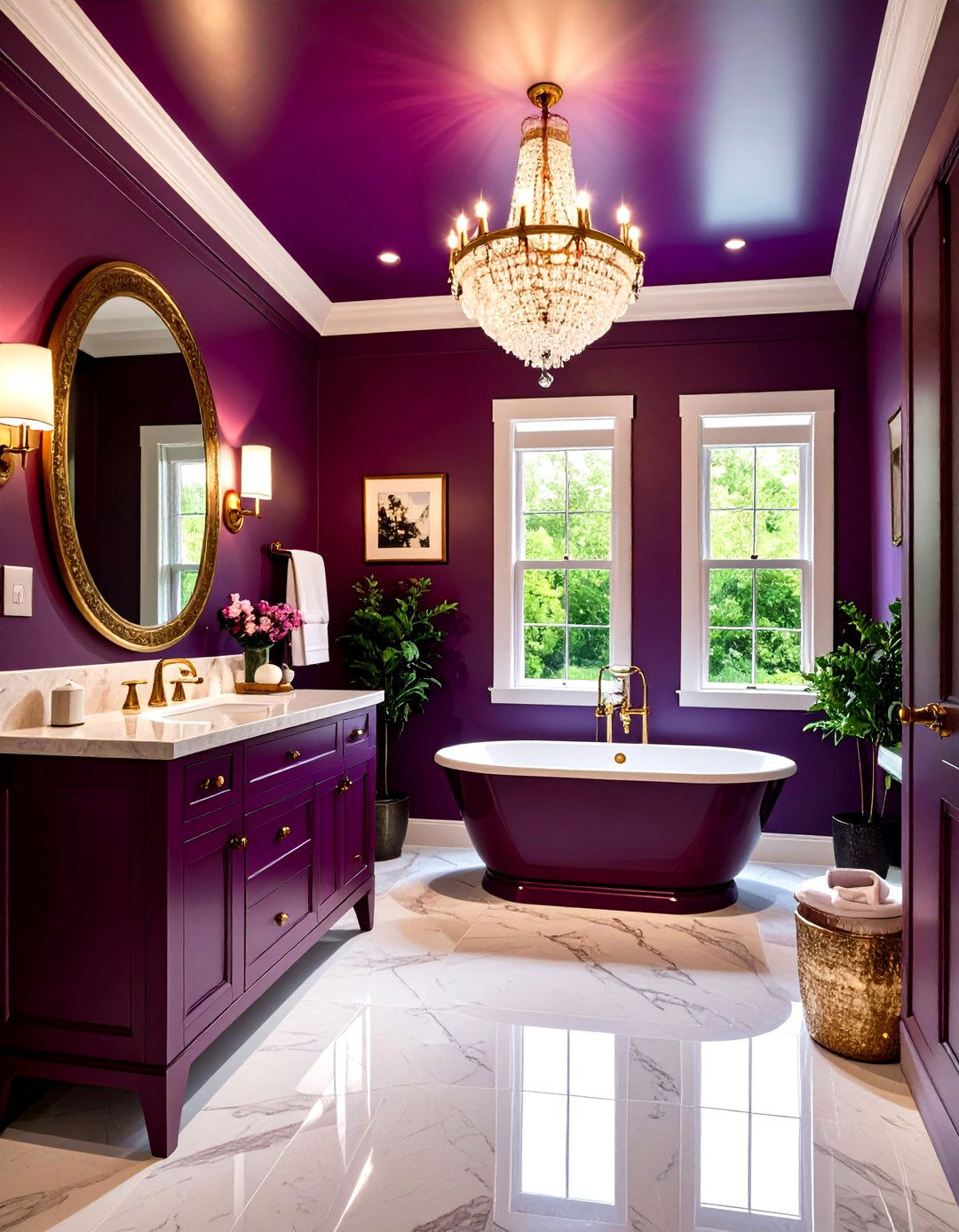Jewel Tone Sanctuary Powder Room - 20 Eclectic Powder Room Ideas