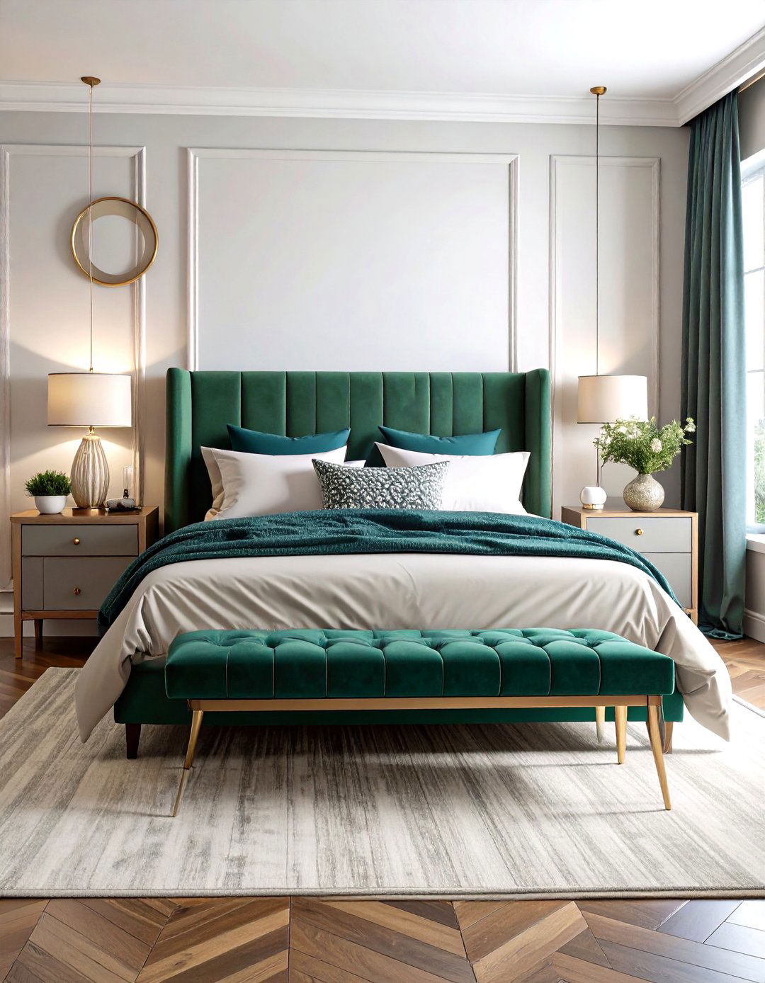 Jewel Tone Velvet Pops Add Contrast - 20 Dark Bedroom Ideas